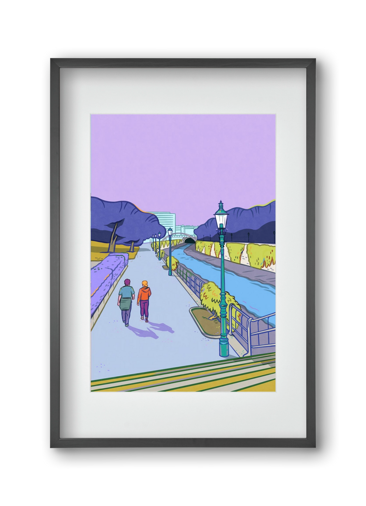 Stadtpark - Wien, 30x45 cm (20x30 cm), Fekete keret, paszpartuval