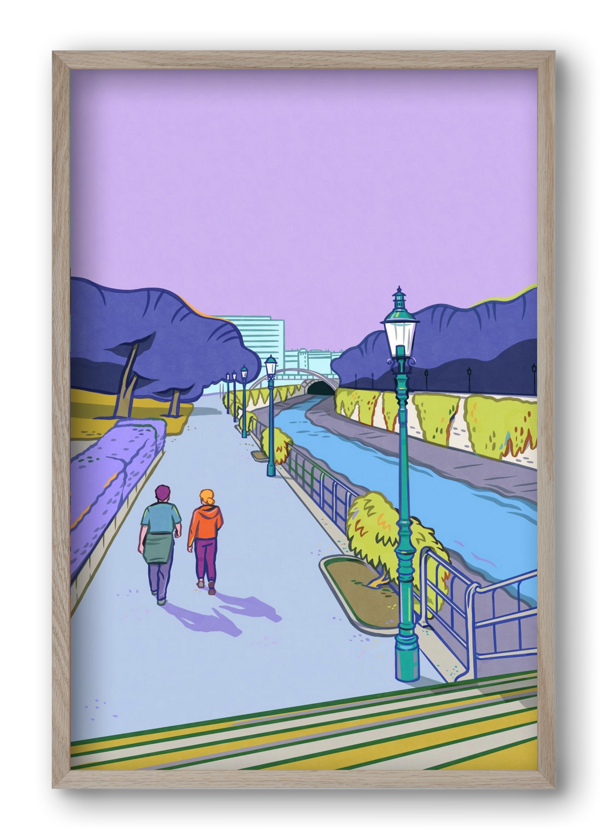 Stadtpark - Wien, 40x60 cm (40x60 cm), Tölgy keret