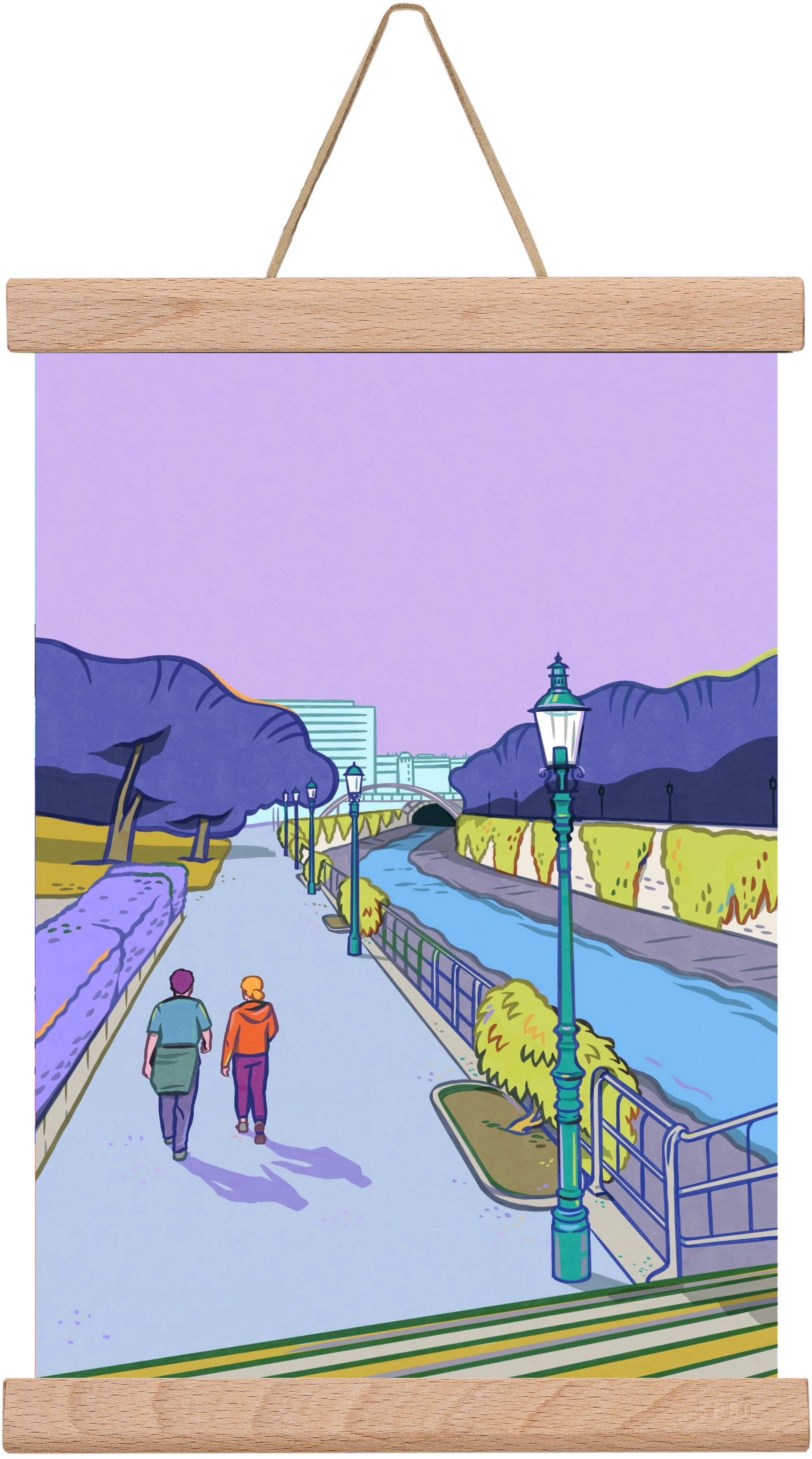 Stadtpark - Wien, 20x30 cm (20x30 cm), Tölgy akasztó