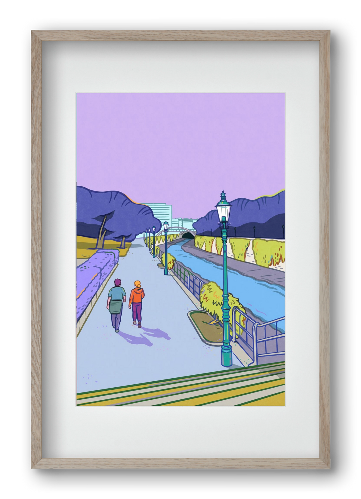 Stadtpark - Wien, 40x60 cm (30x45 cm), Tölgy keret, paszpartuval