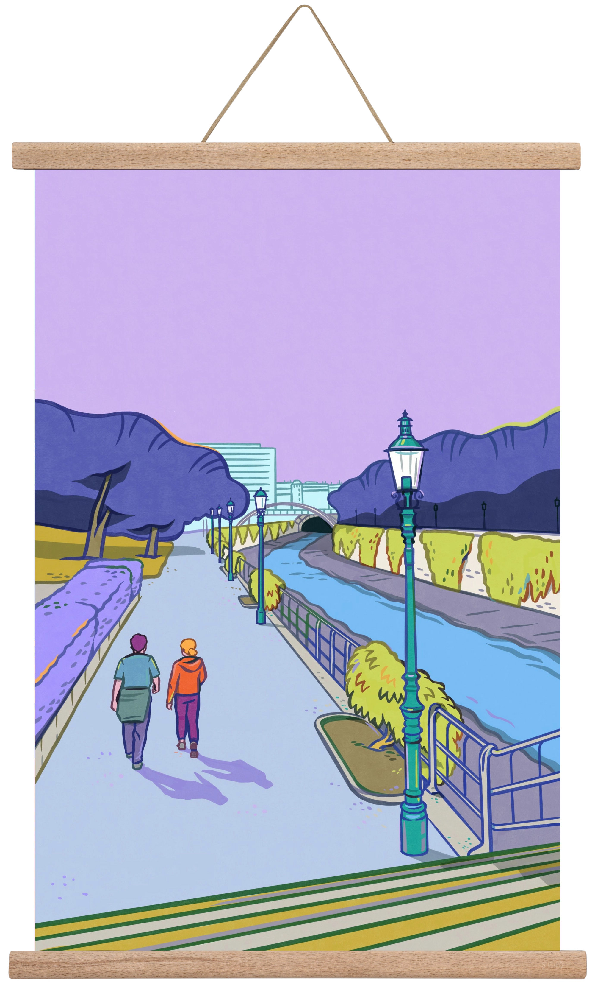 Stadtpark - Wien, 40x60 cm (40x60 cm), Tölgy akasztó