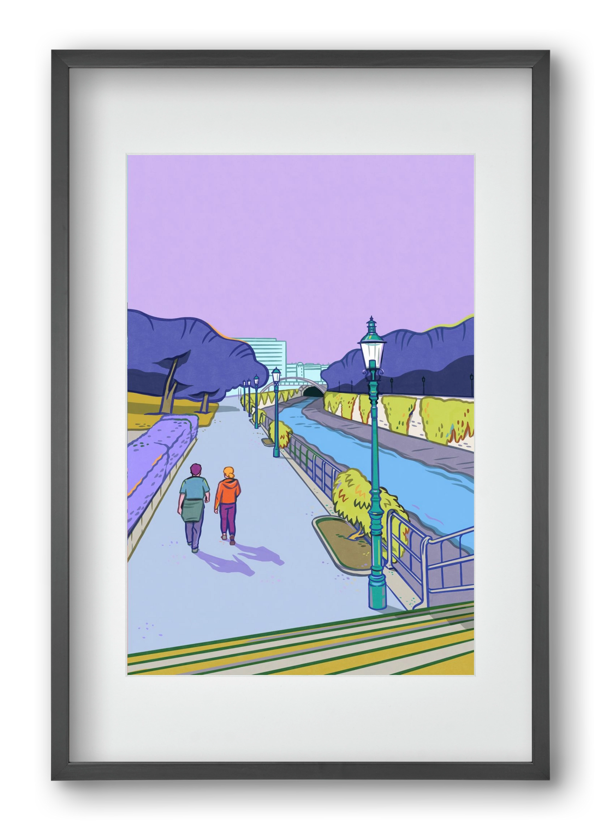 Stadtpark - Wien, 40x60 cm (30x45 cm), Fekete keret, paszpartuval