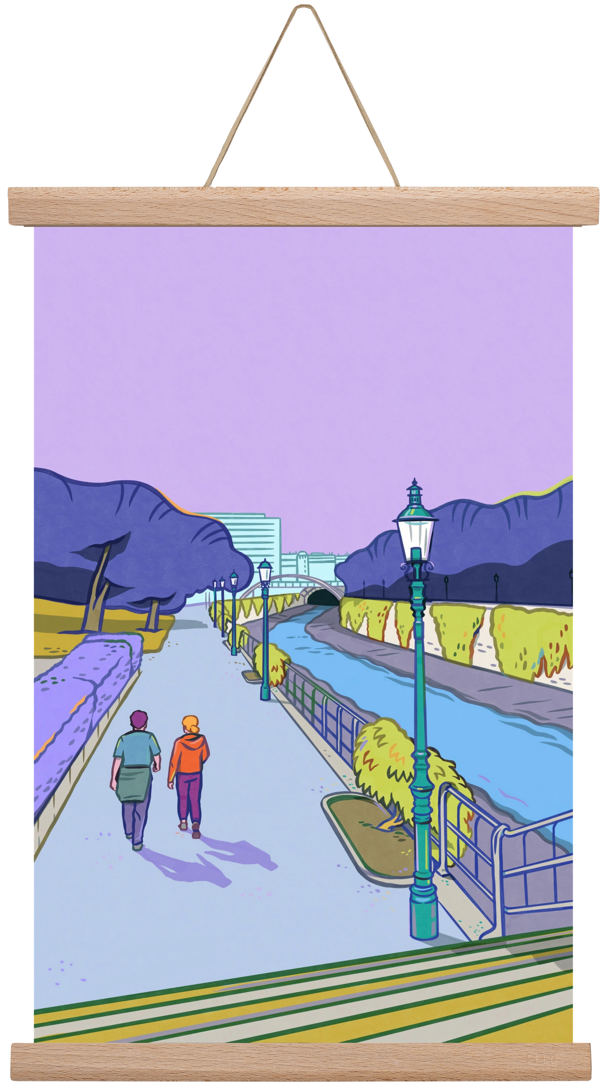 Stadtpark - Wien, 30x45 cm (30x45 cm), Tölgy akasztó