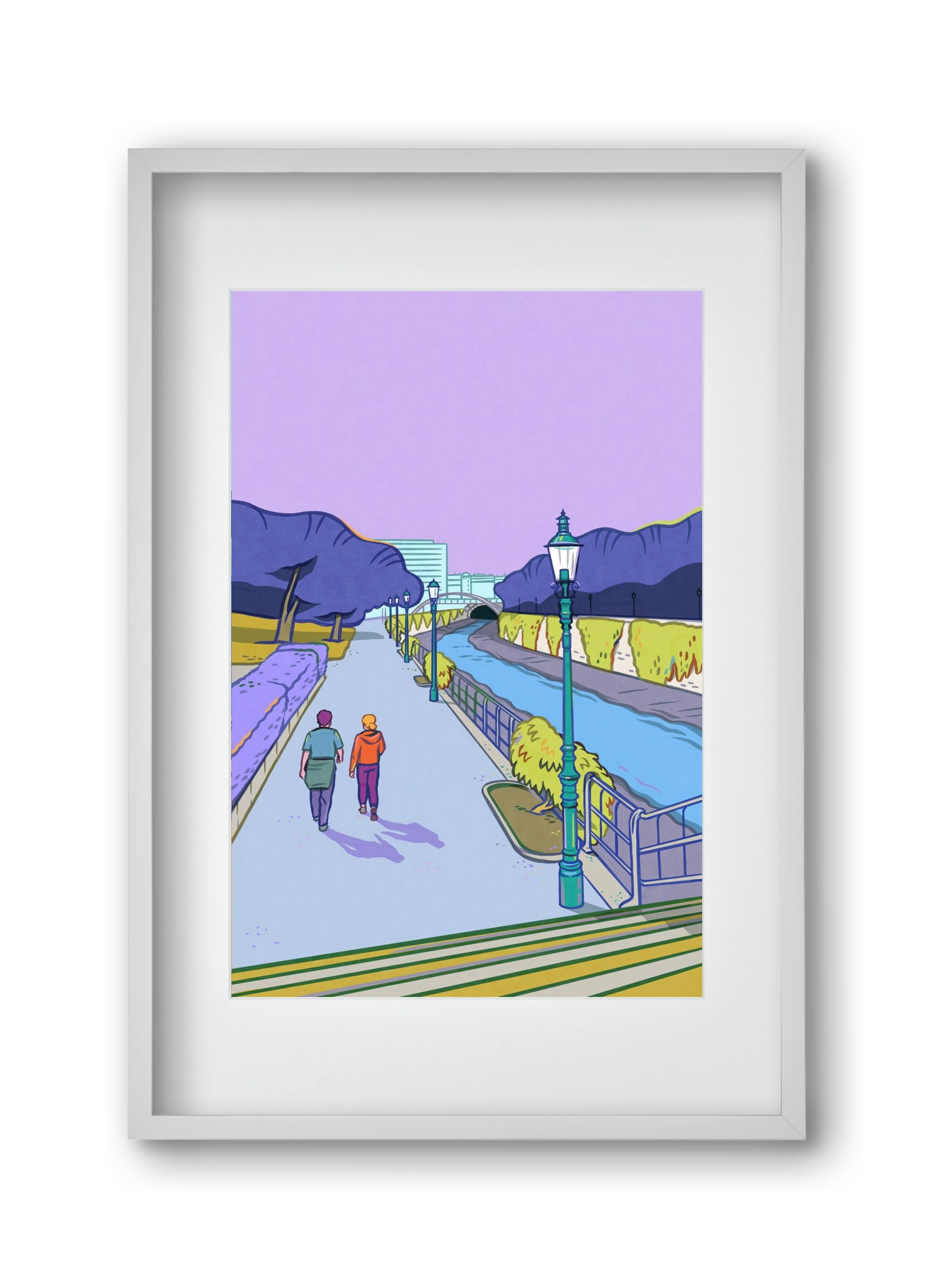 Stadtpark - Wien, 30x45 cm (20x30 cm), Fehér keret, paszpartuval