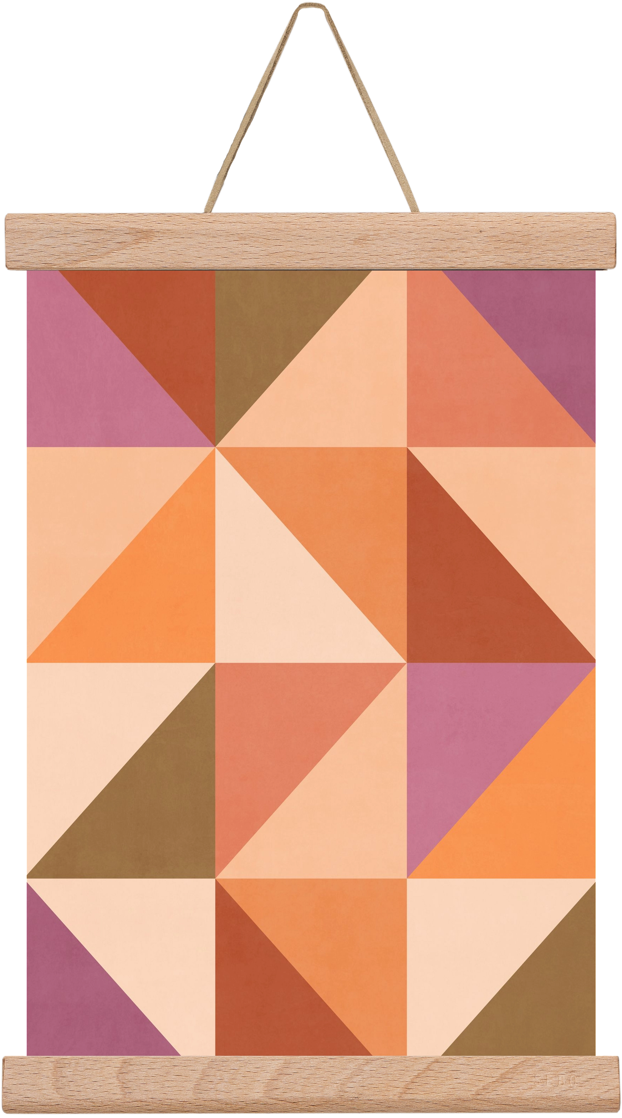 Triangle Composition 08, 20x30 cm (20x30 cm), Tölgy akasztó