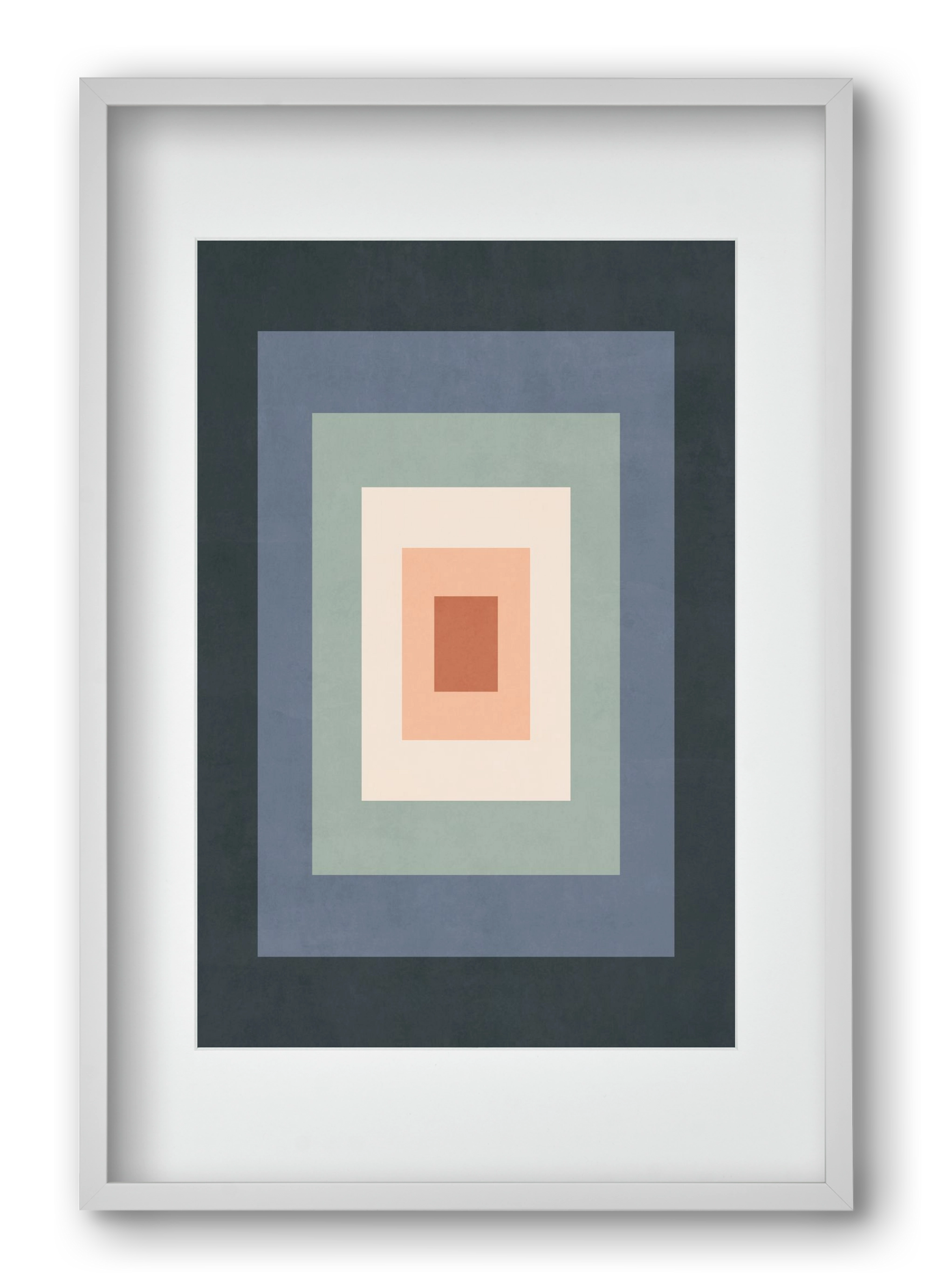 Rectangular Composition 01, 40x60 cm (30x45 cm), Fehér keret, paszpartuval