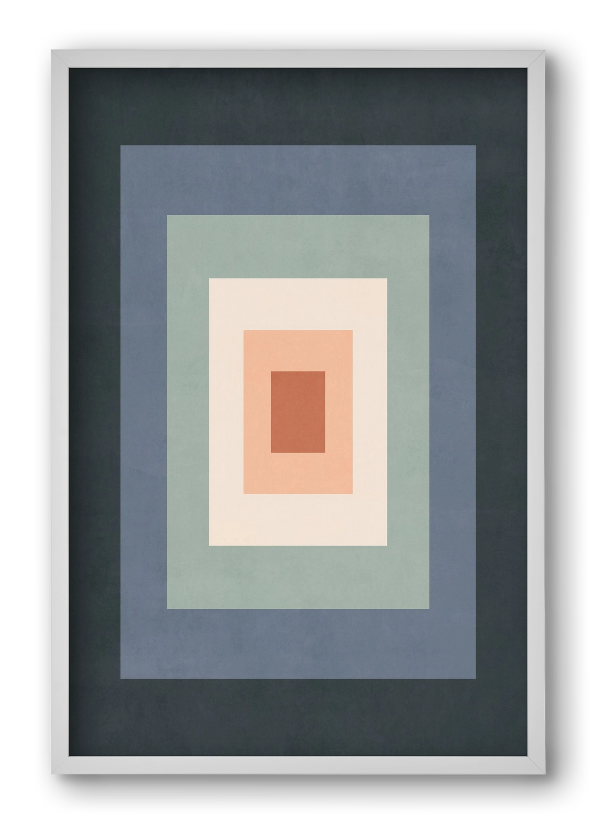 Rectangular Composition 01, 40x60 cm (40x60 cm), Fehér keret