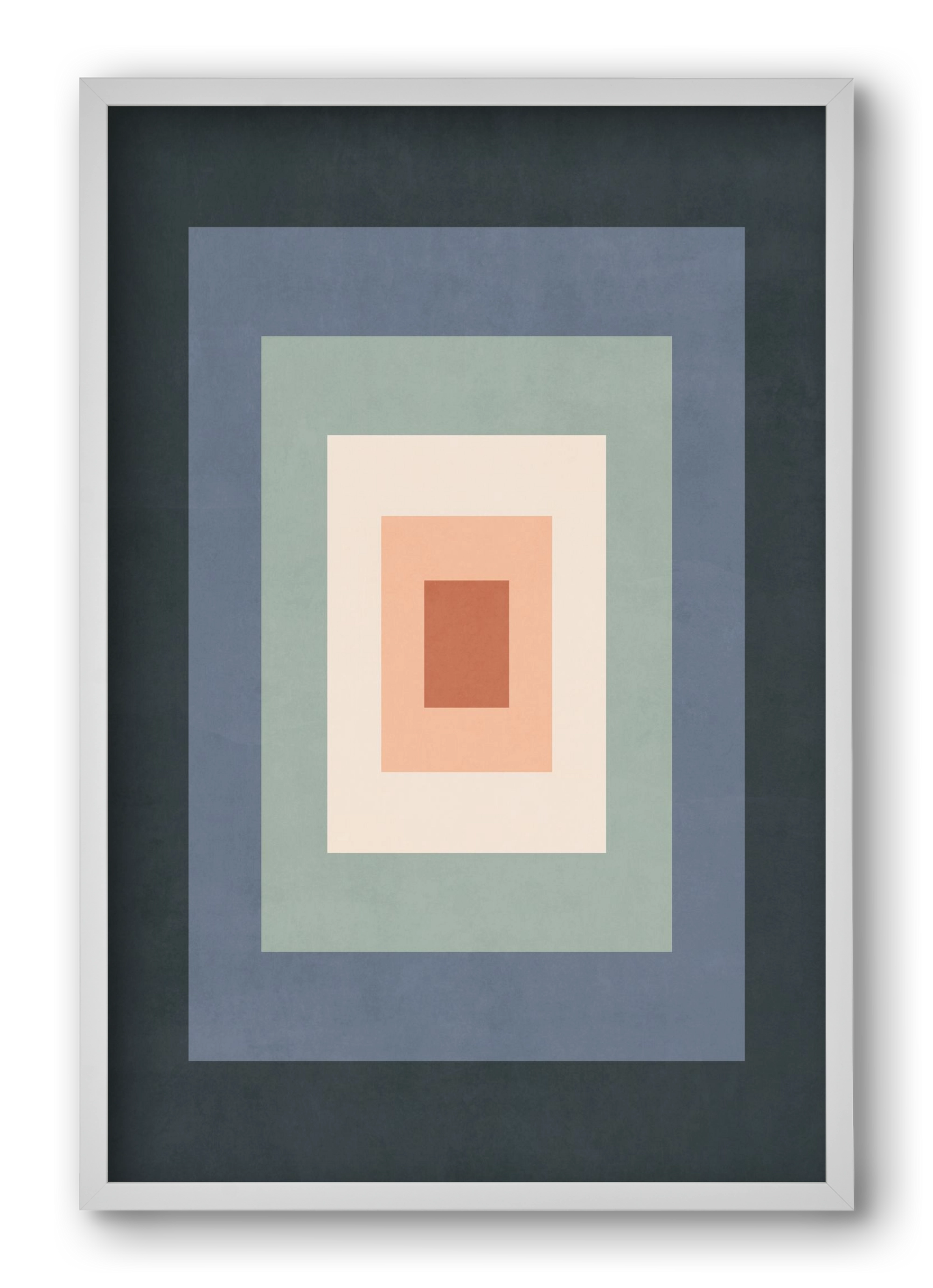 Rectangular Composition 01, 40x60 cm (40x60 cm), Fehér keret