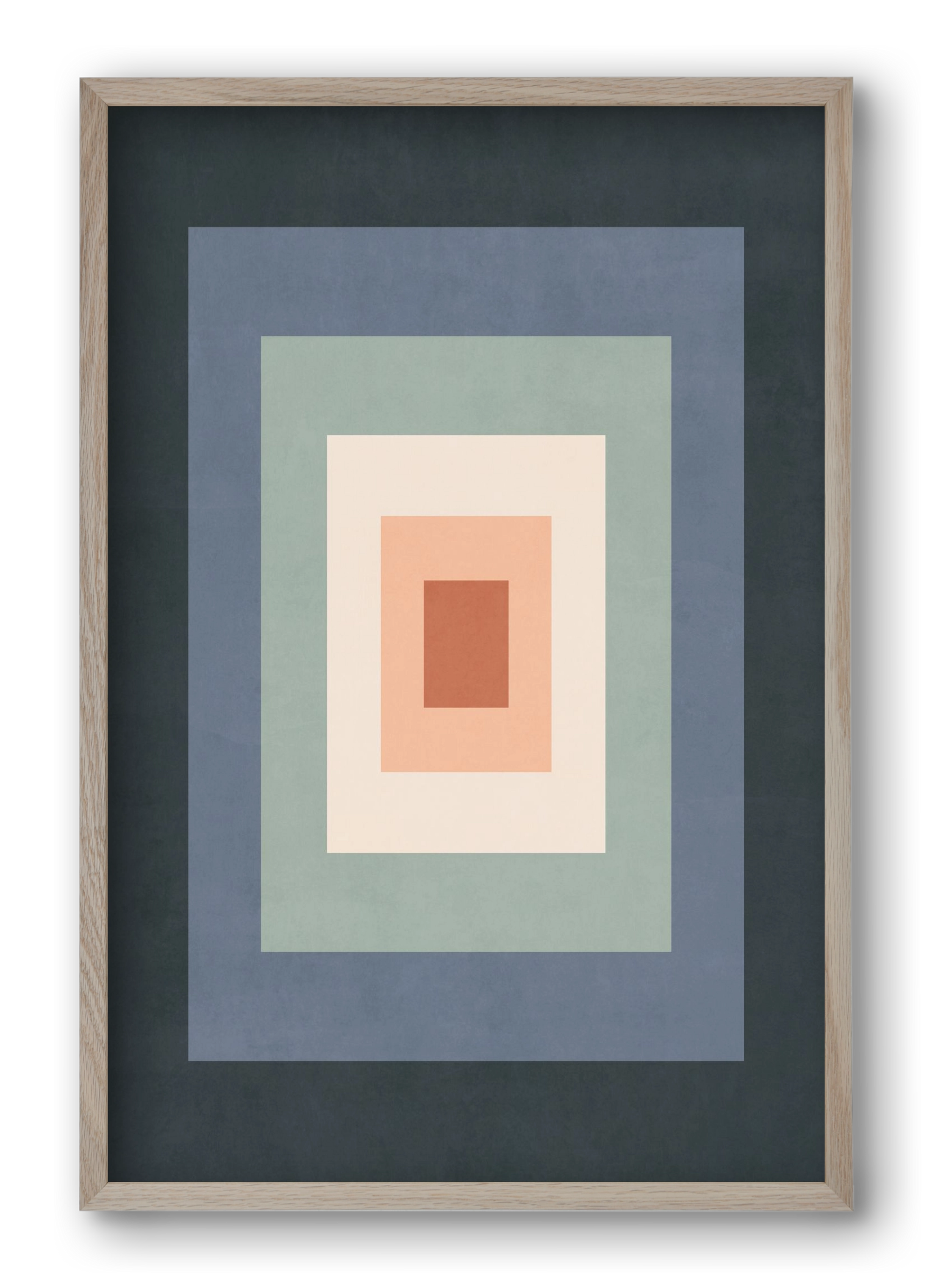 Rectangular Composition 01, 40x60 cm (40x60 cm), Tölgy keret