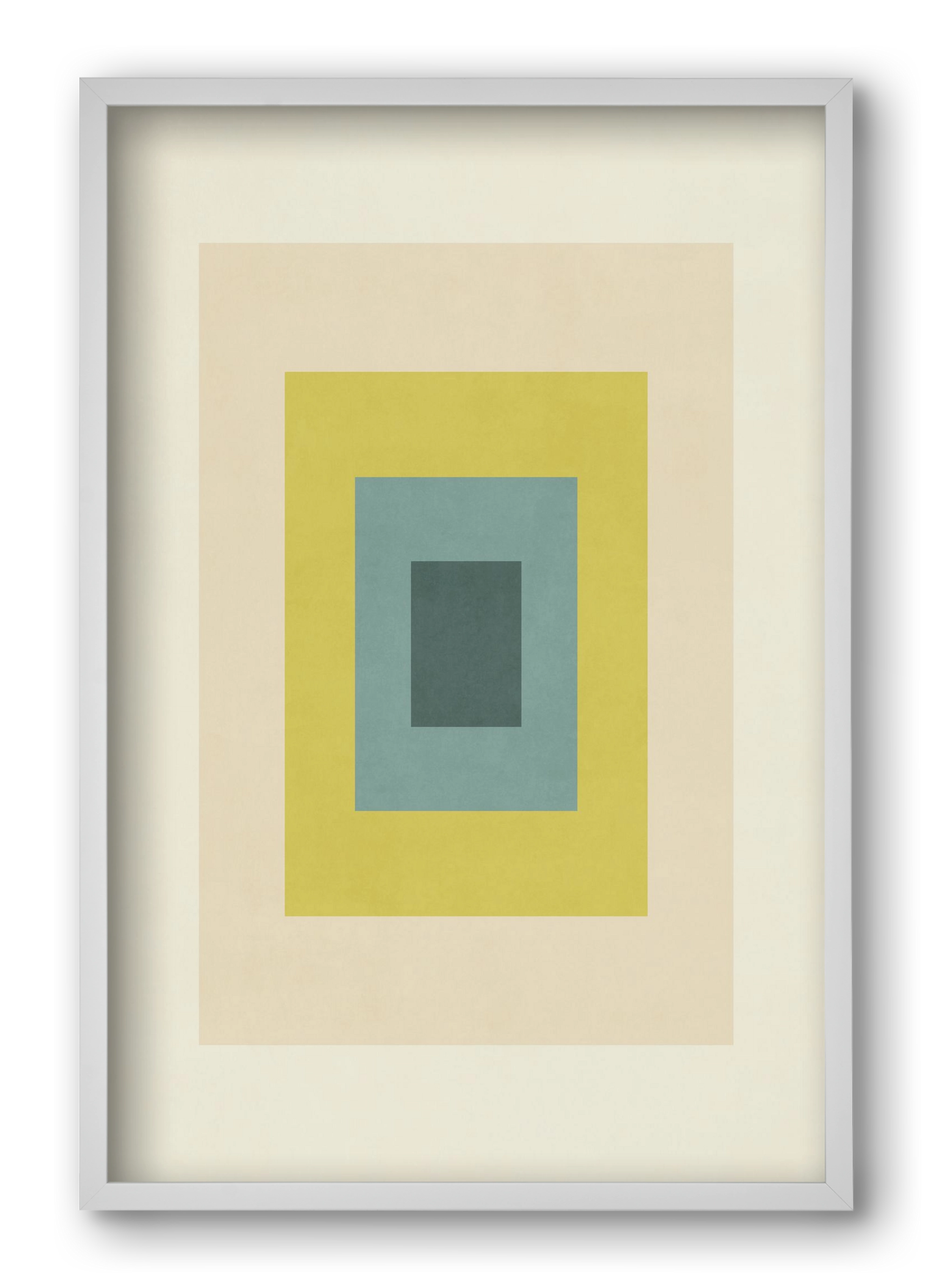 Rectangular Composition 08, 40x60 cm (40x60 cm), Fehér keret