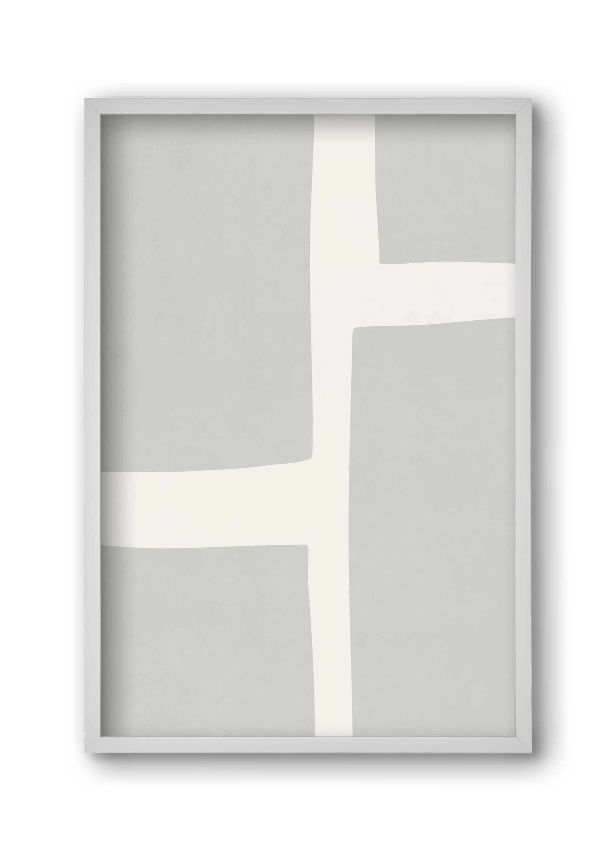 Abstract Art - Gray02, 30x45 cm (30x45 cm), Fehér keret