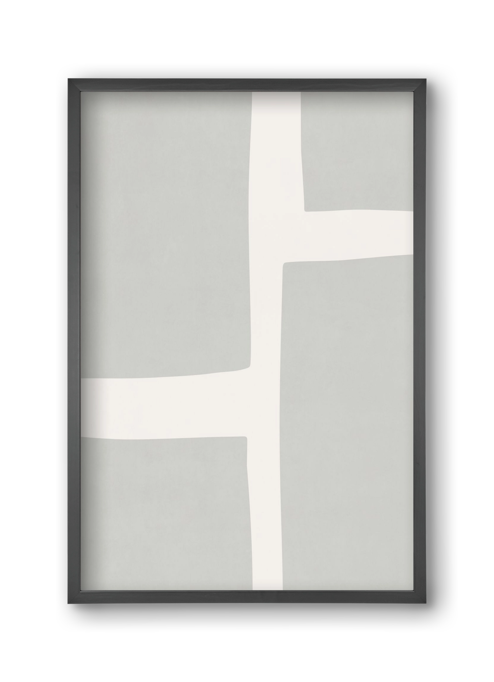 Abstract Art - Gray02, 30x45 cm (30x45 cm), Fekete keret