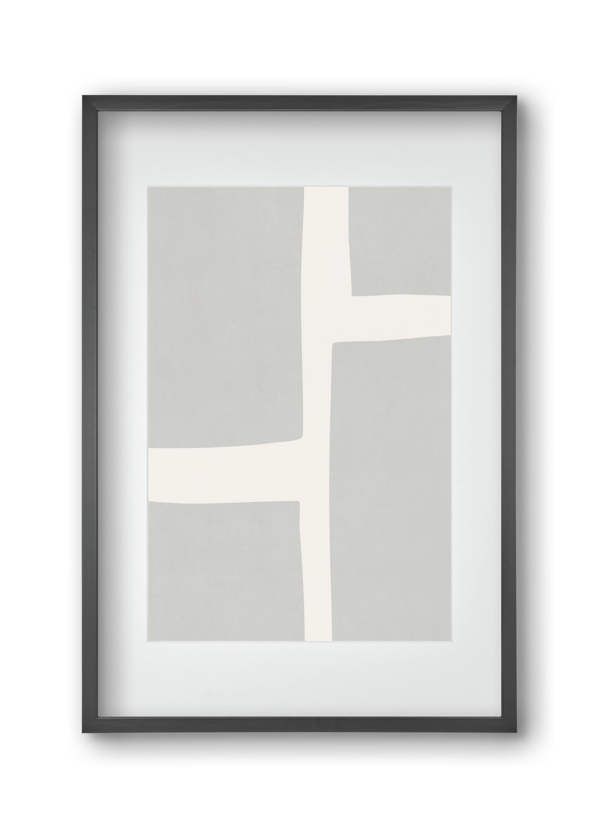 Abstract Art - Gray02, 30x45 cm (20x30 cm), Fekete keret, paszpartuval