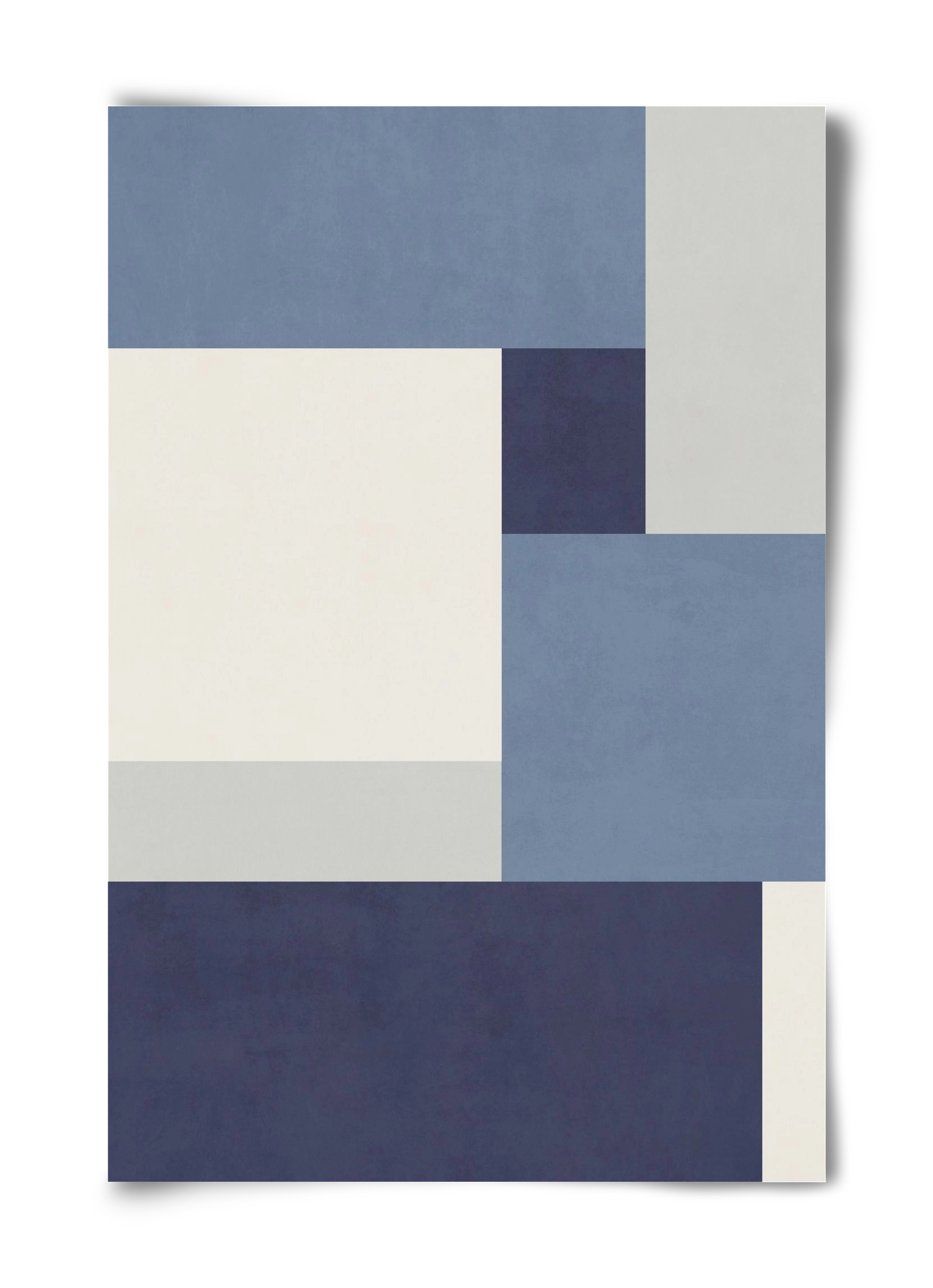 Composition of Geometric Shapes - Blue01, 40x60 cm, Keret nélkül