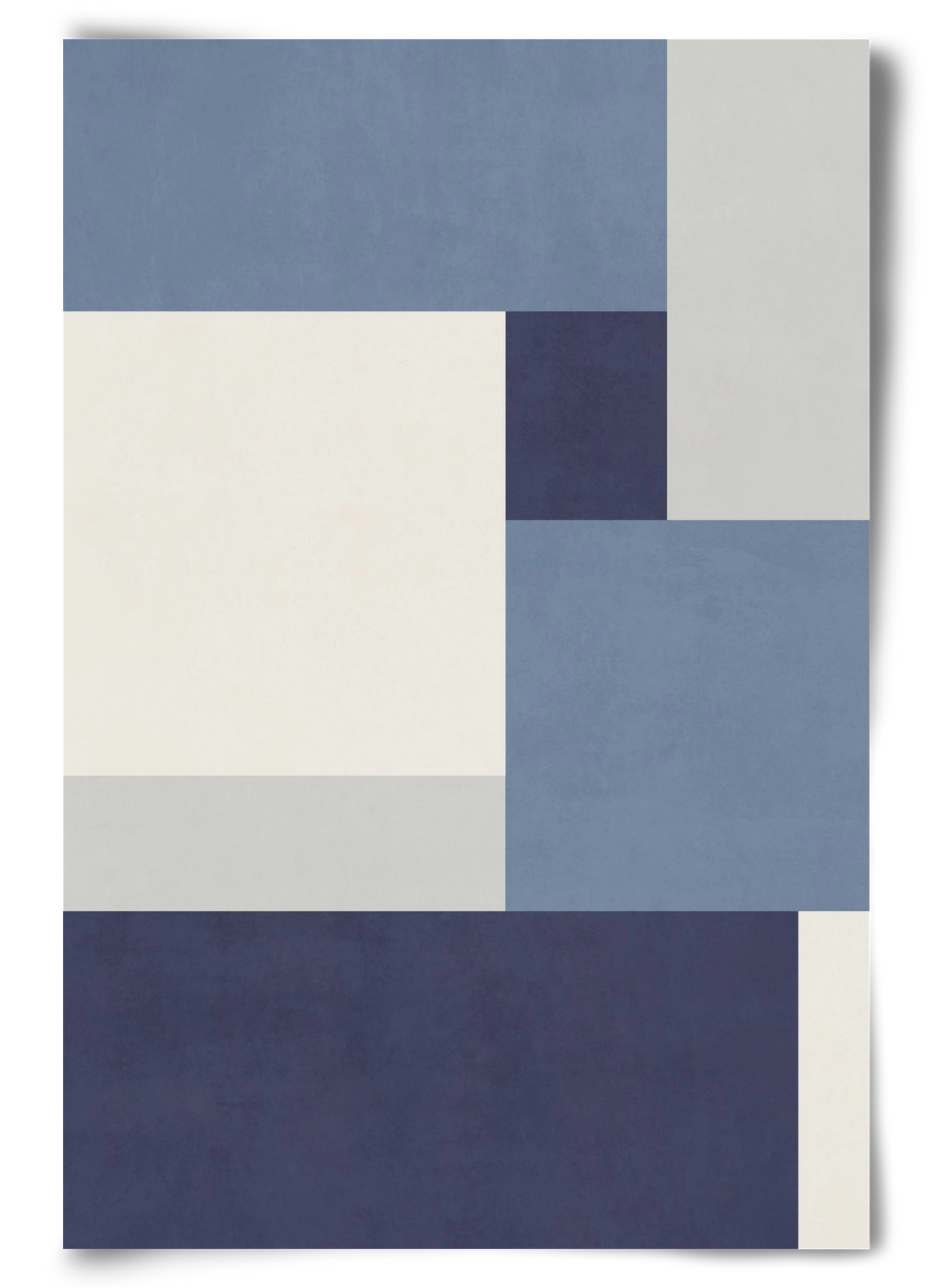 Composition of Geometric Shapes - Blue01, 60x90 cm, Keret nélkül