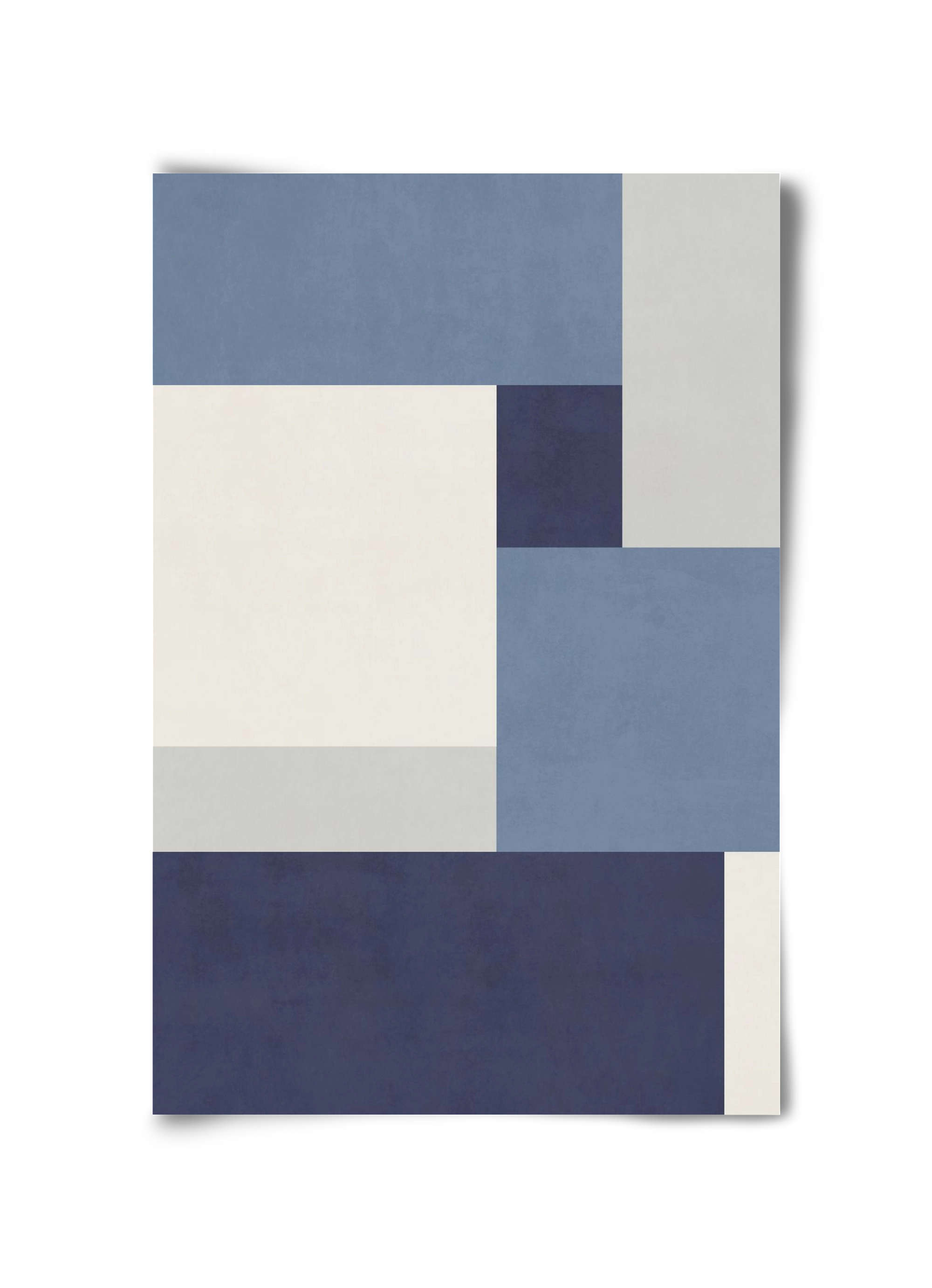 Composition of Geometric Shapes - Blue01, 30x45 cm, Keret nélkül