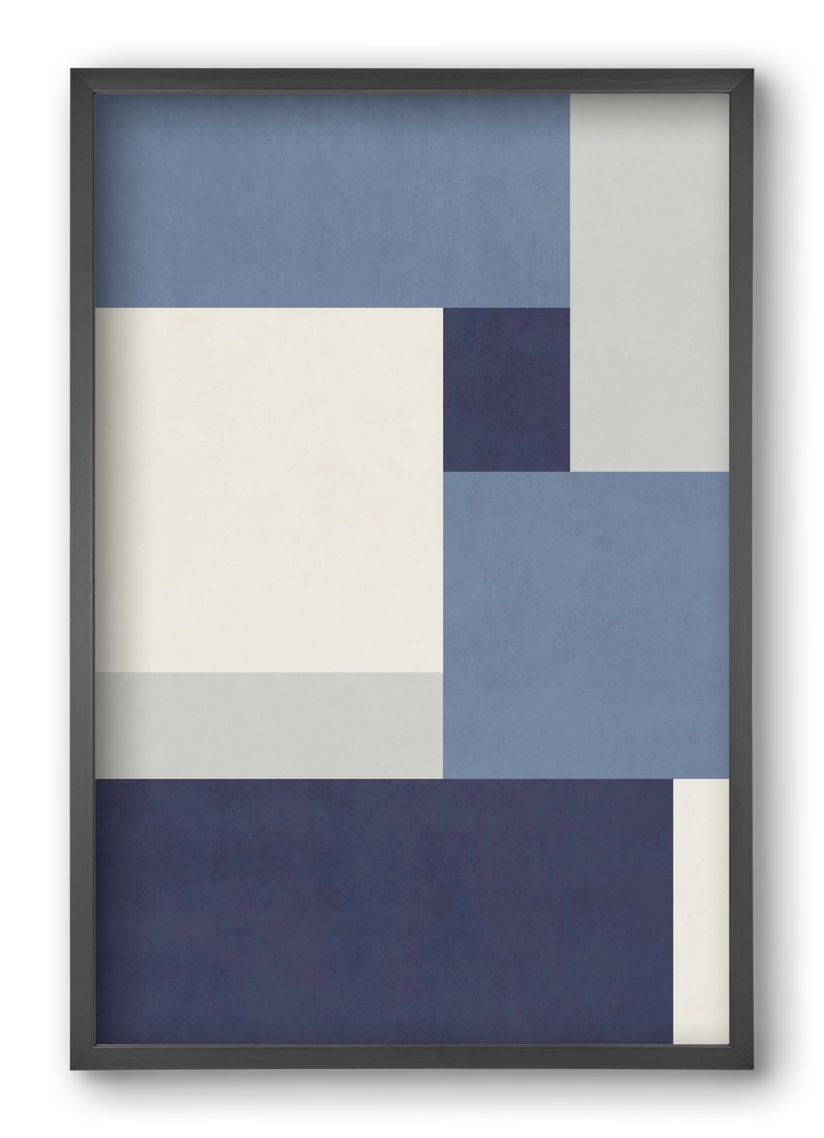 Composition of Geometric Shapes - Blue01, 40x60 cm (40x60 cm), Fekete keret
