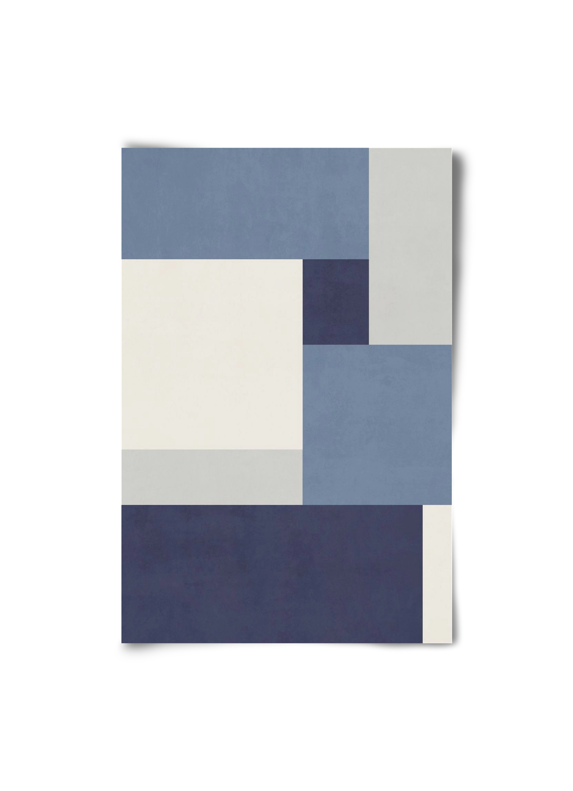 Composition of Geometric Shapes - Blue01, 20x30 cm, Keret nélkül