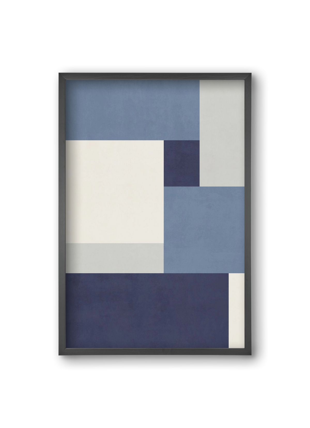 Composition of Geometric Shapes - Blue01, 20x30 cm (20x30 cm), Fekete keret