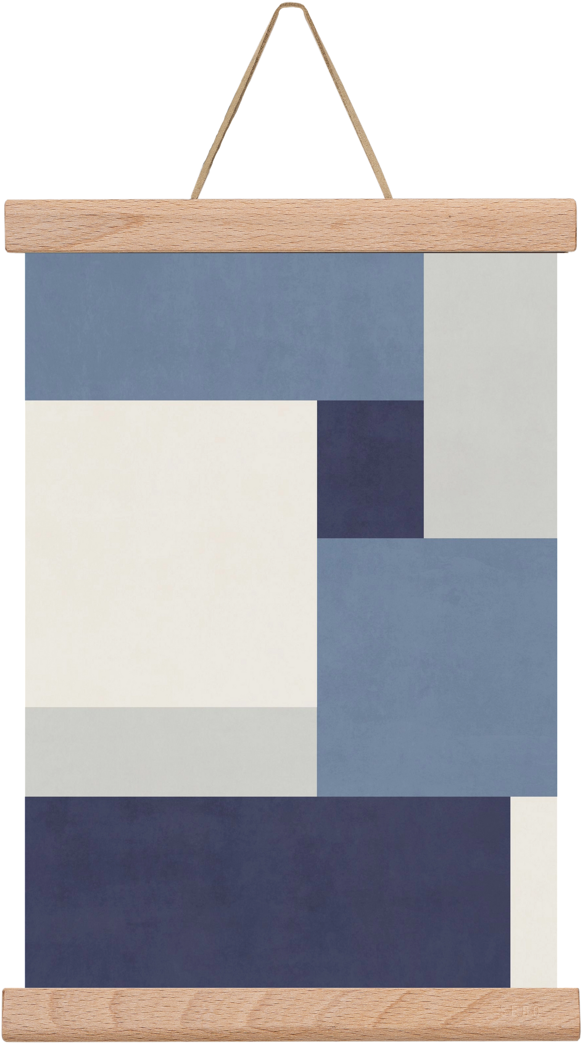 Composition of Geometric Shapes - Blue01, 20x30 cm (20x30 cm), Tölgy akasztó