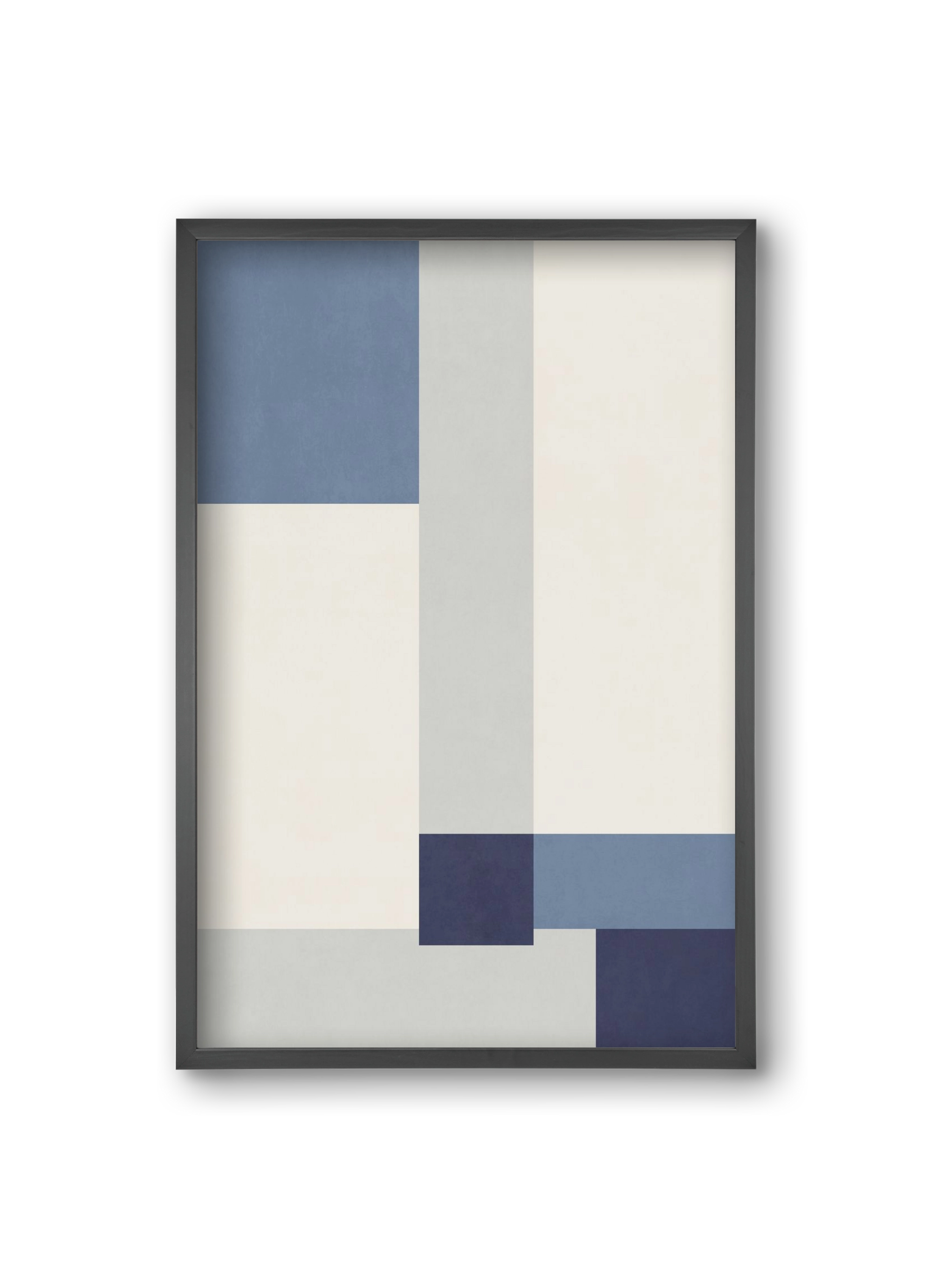 Composition of Geometric Shapes - Blue02, 20x30 cm (20x30 cm), Fekete keret