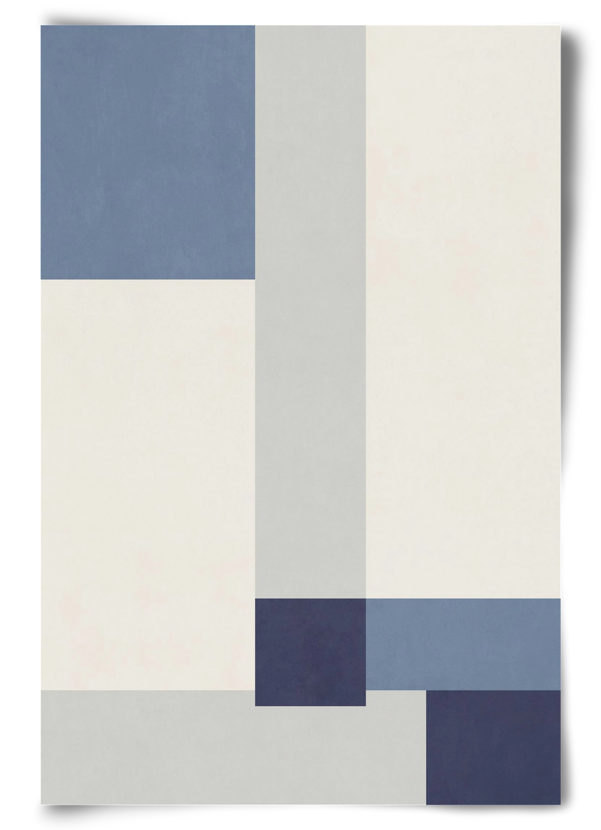 Composition of Geometric Shapes - Blue02, 60x90 cm, Keret nélkül