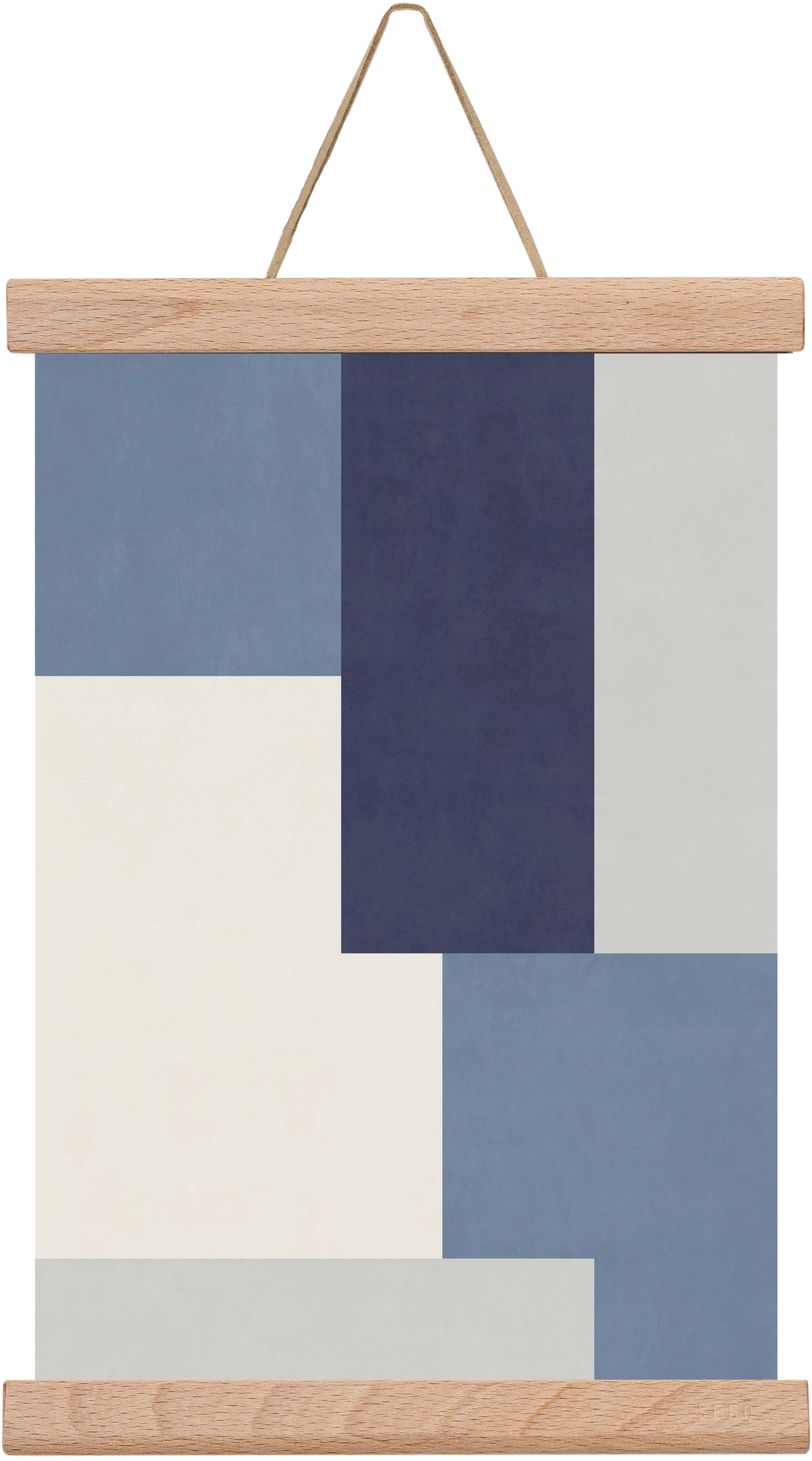 Composition of Geometric Shapes - Blue03, 20x30 cm (20x30 cm), Tölgy akasztó