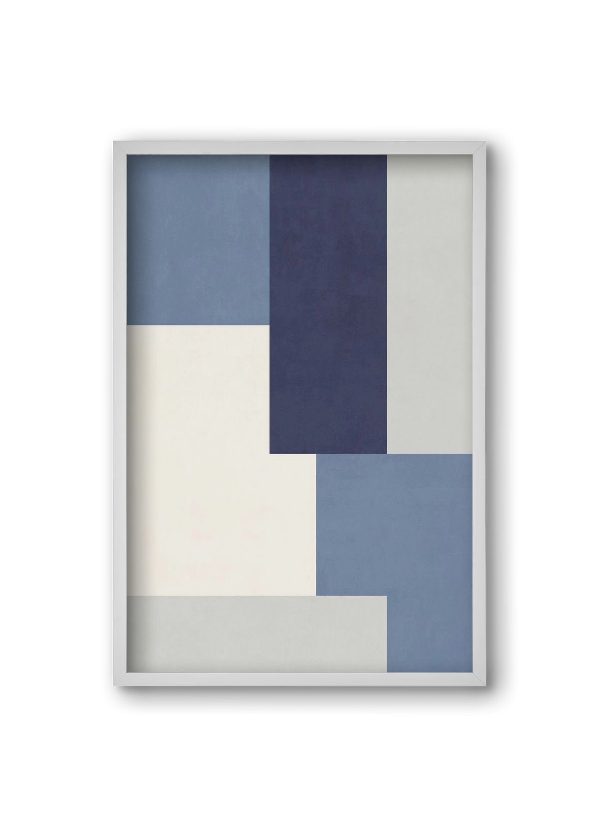 Composition of Geometric Shapes - Blue03, 20x30 cm (20x30 cm), Fehér keret