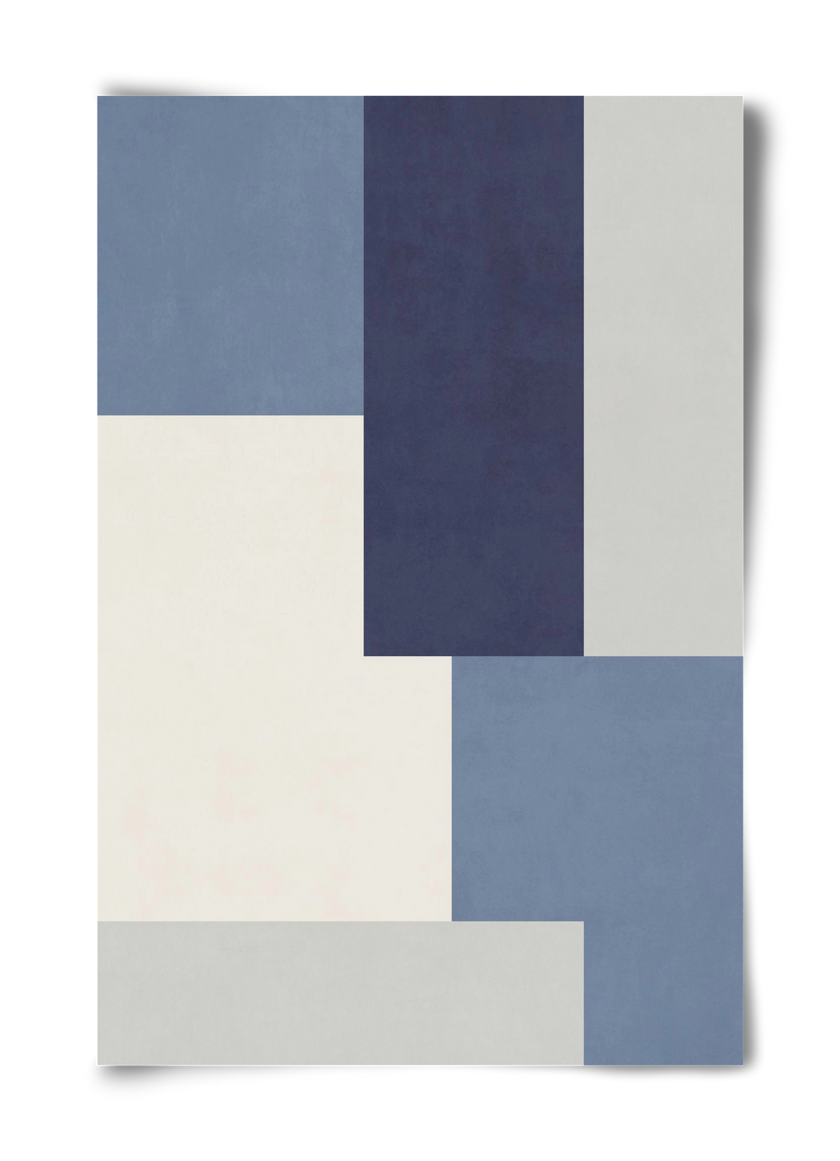 Composition of Geometric Shapes - Blue03, 40x60 cm, Keret nélkül