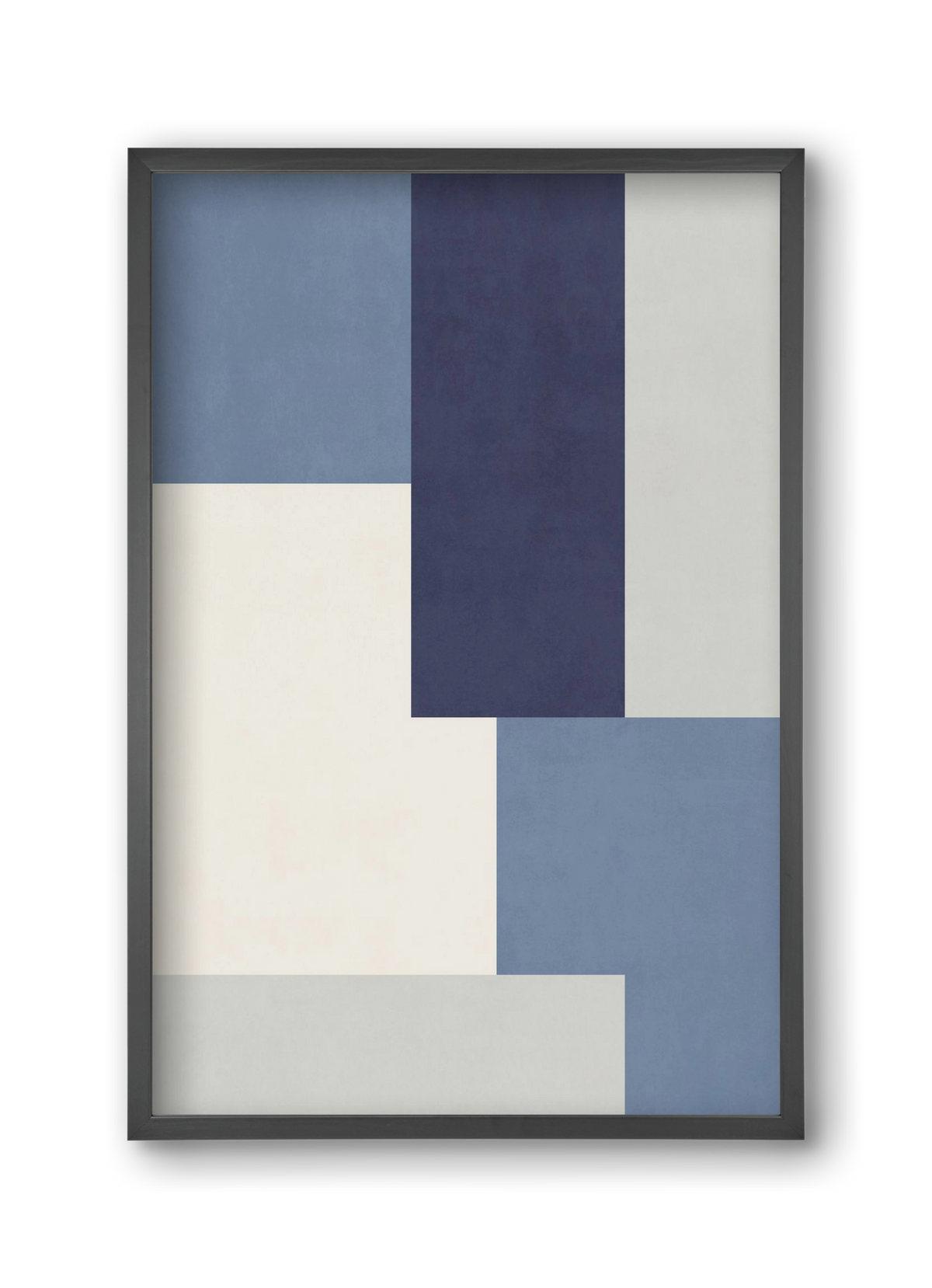 Composition of Geometric Shapes - Blue03, 30x45 cm (30x45 cm), Fekete keret