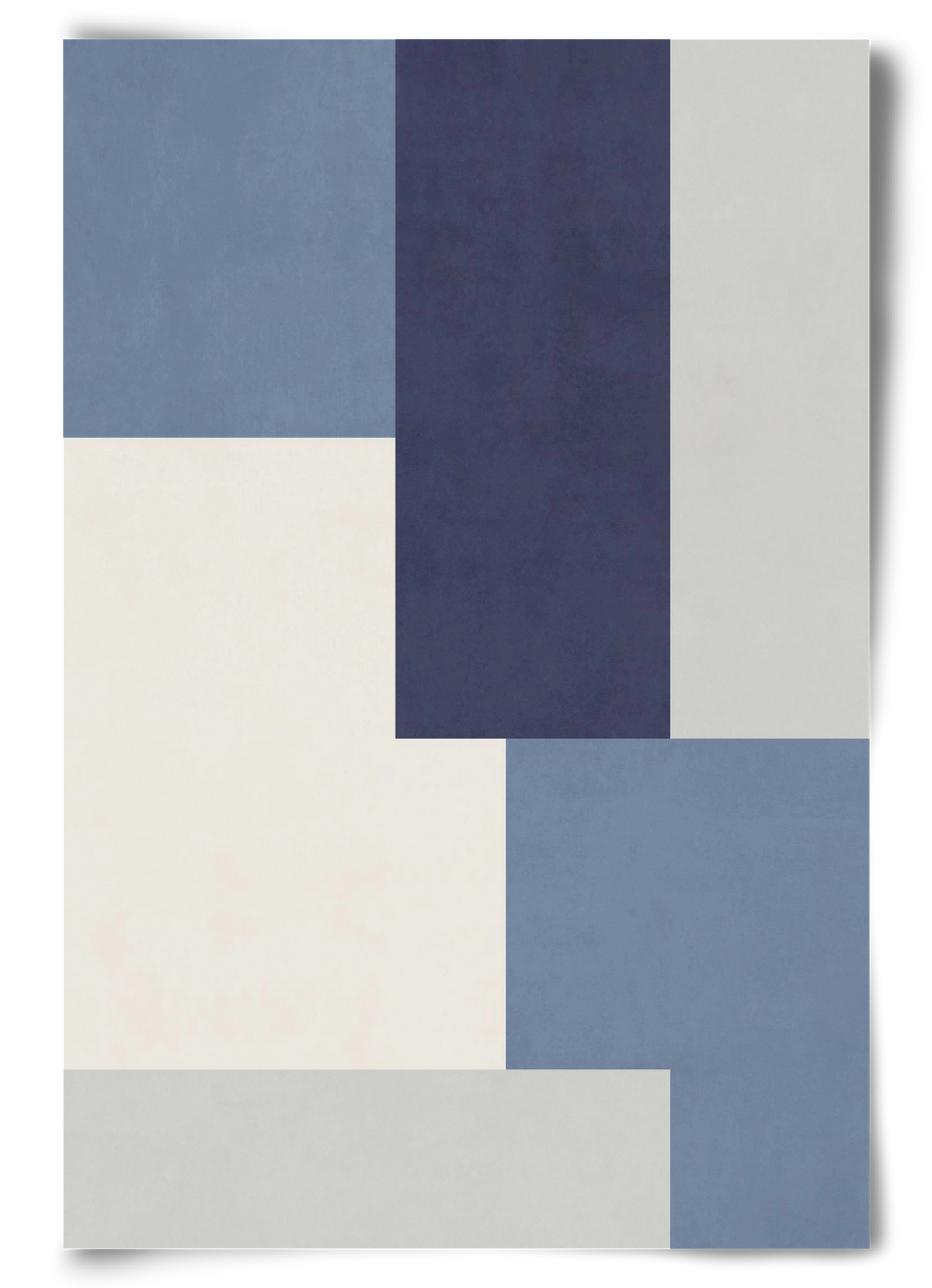 Composition of Geometric Shapes - Blue03, 60x90 cm, Keret nélkül