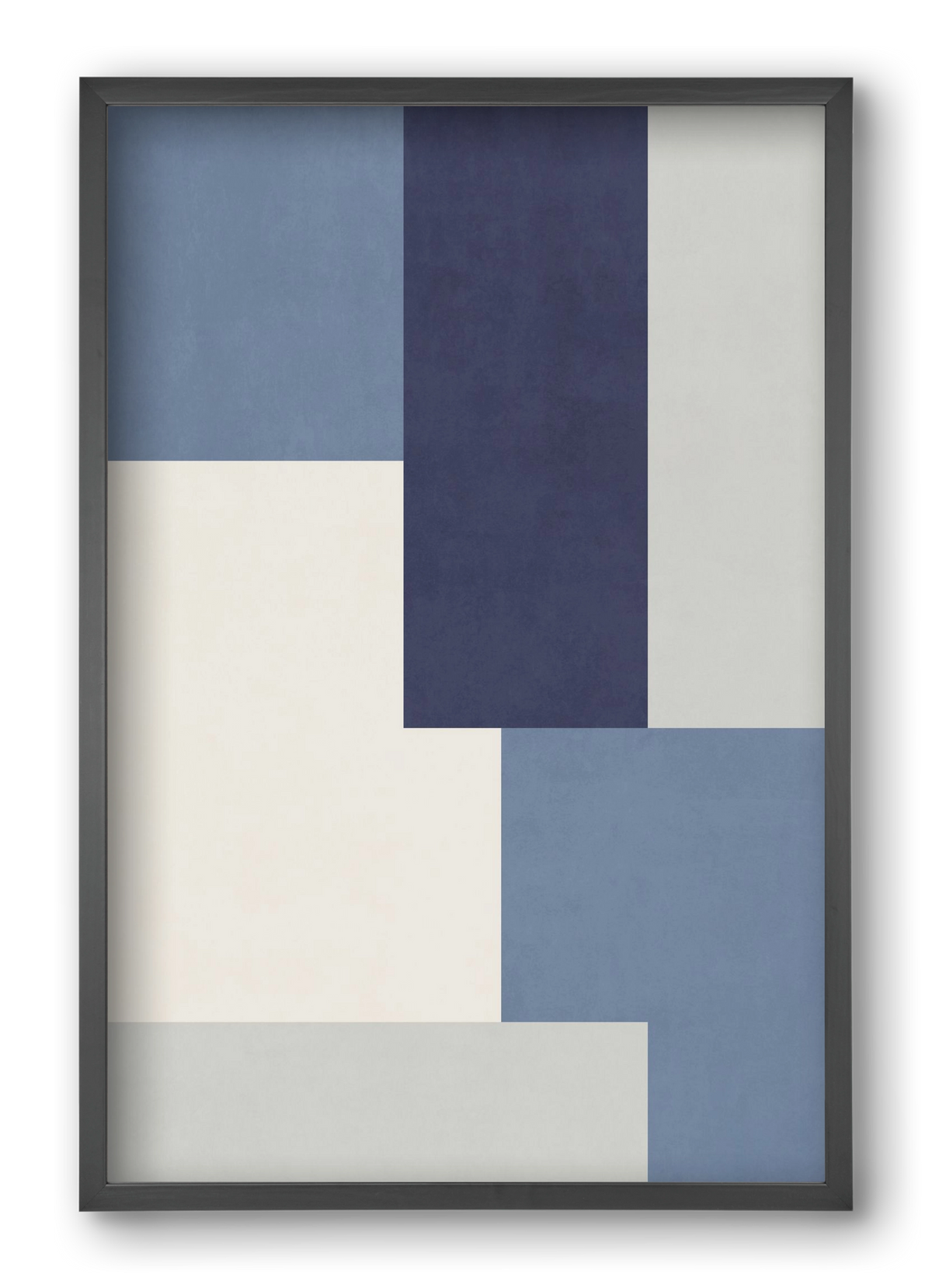 Composition of Geometric Shapes - Blue03, 40x60 cm (40x60 cm), Fekete keret