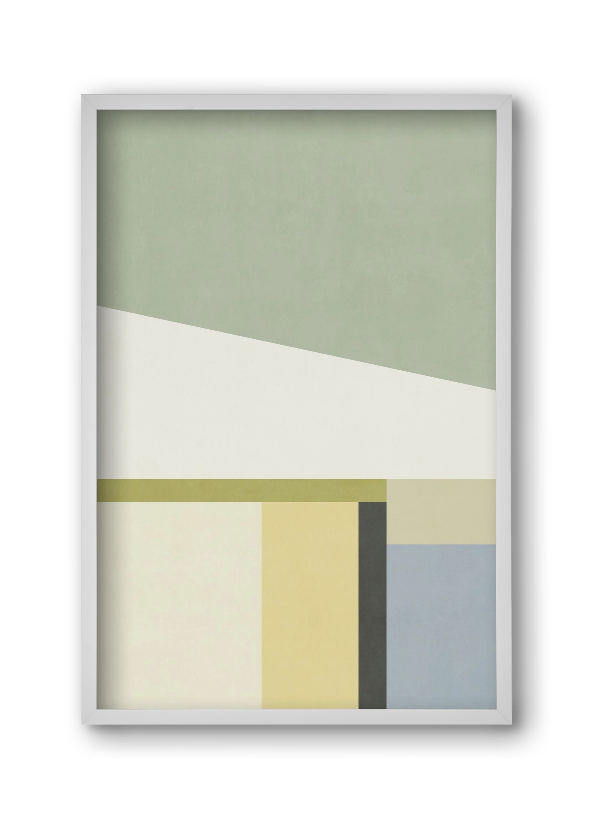 Composition of Geometric Shapes - Gc01, 30x45 cm (30x45 cm), Fehér keret
