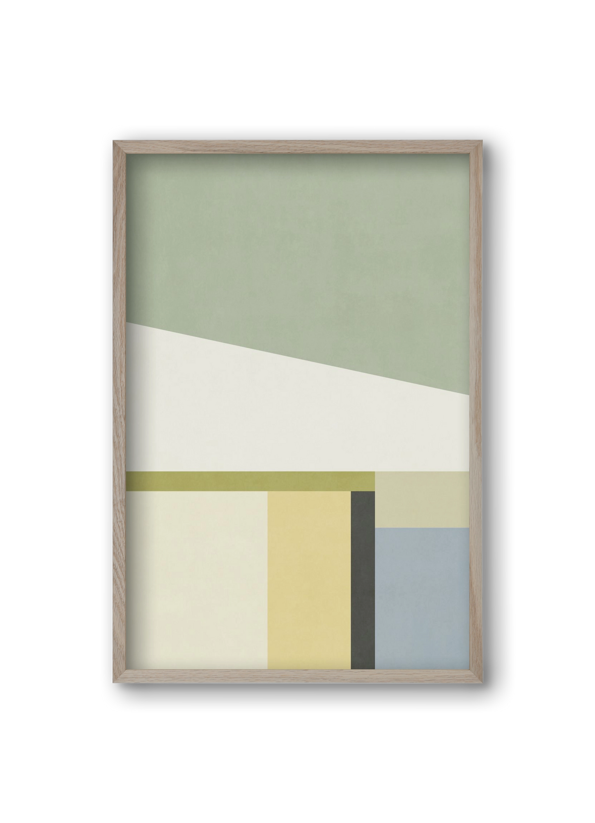 Composition of Geometric Shapes - Gc01, 20x30 cm (20x30 cm), Tölgy keret