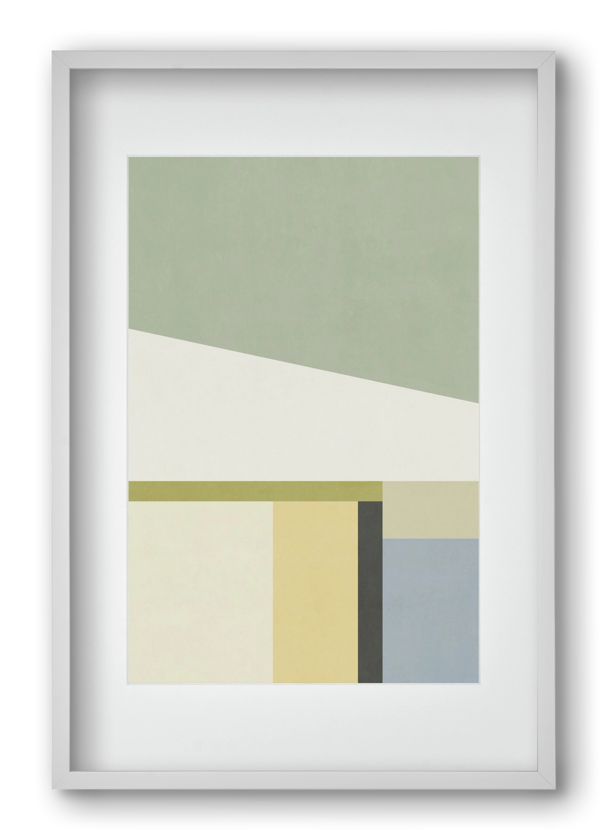 Composition of Geometric Shapes - Gc01, 40x60 cm (30x45 cm), Fehér keret, paszpartuval