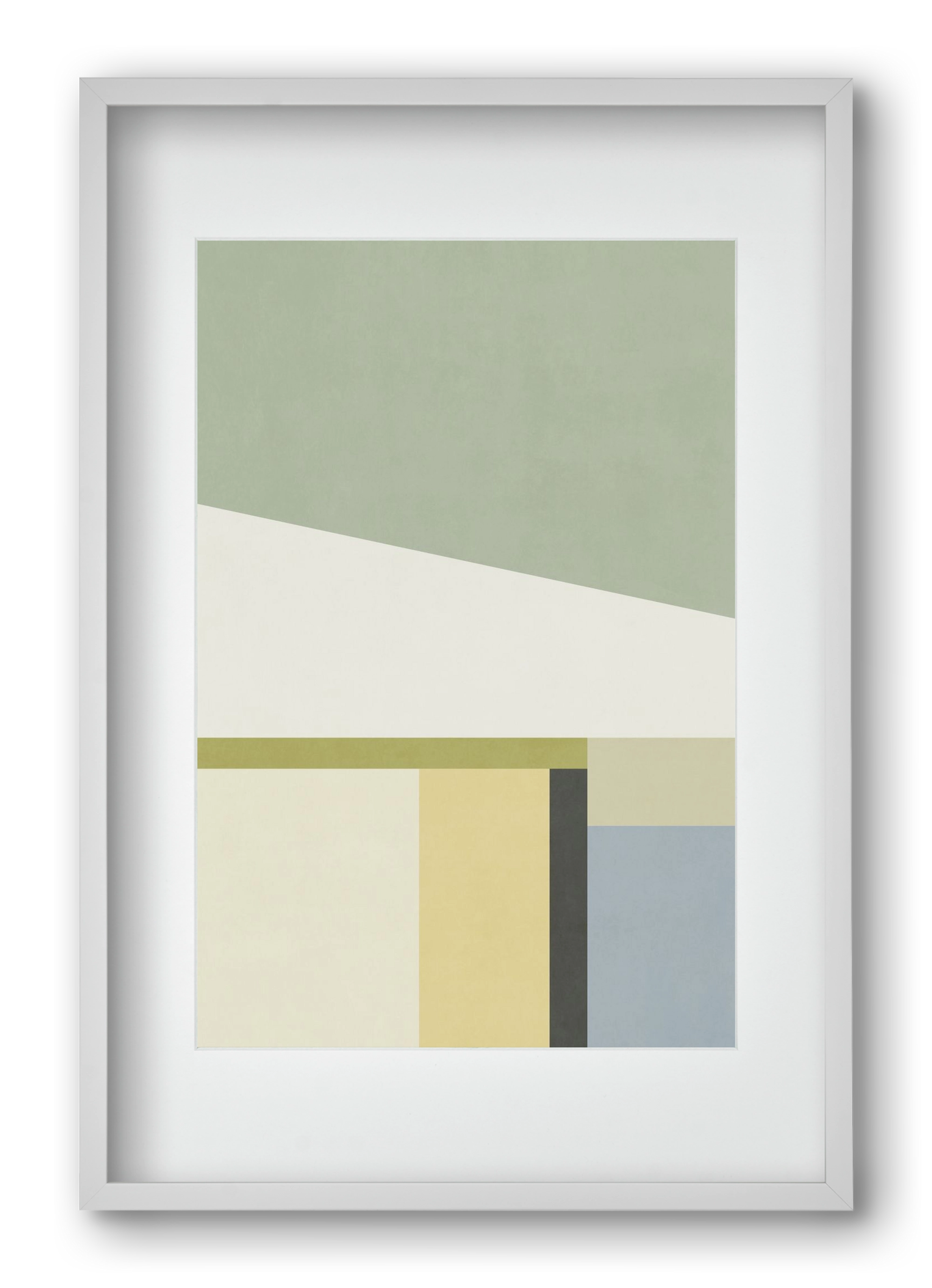 Composition of Geometric Shapes - Gc01, 40x60 cm (30x45 cm), Fehér keret, paszpartuval