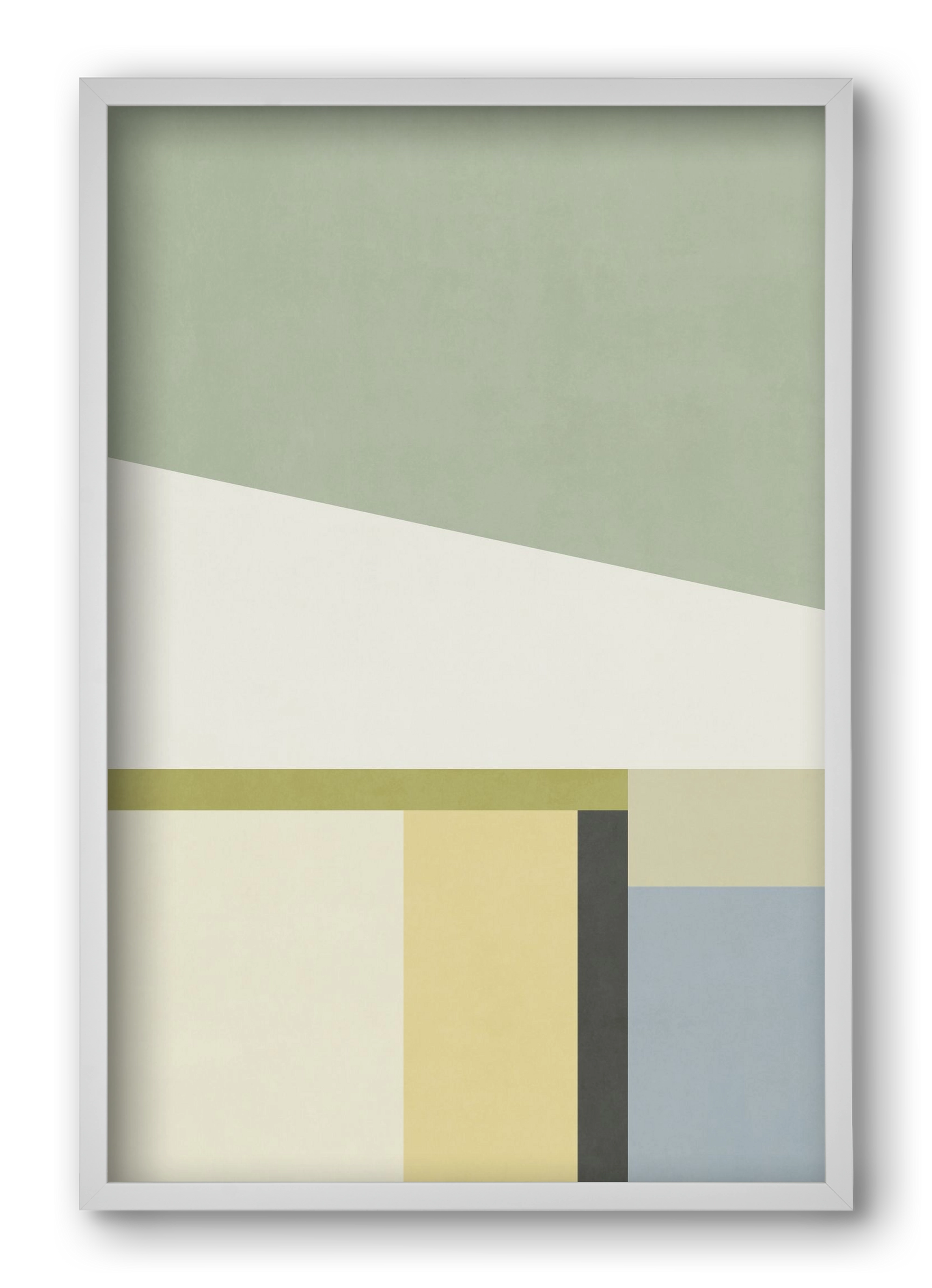 Composition of Geometric Shapes - Gc01, 40x60 cm (40x60 cm), Fehér keret