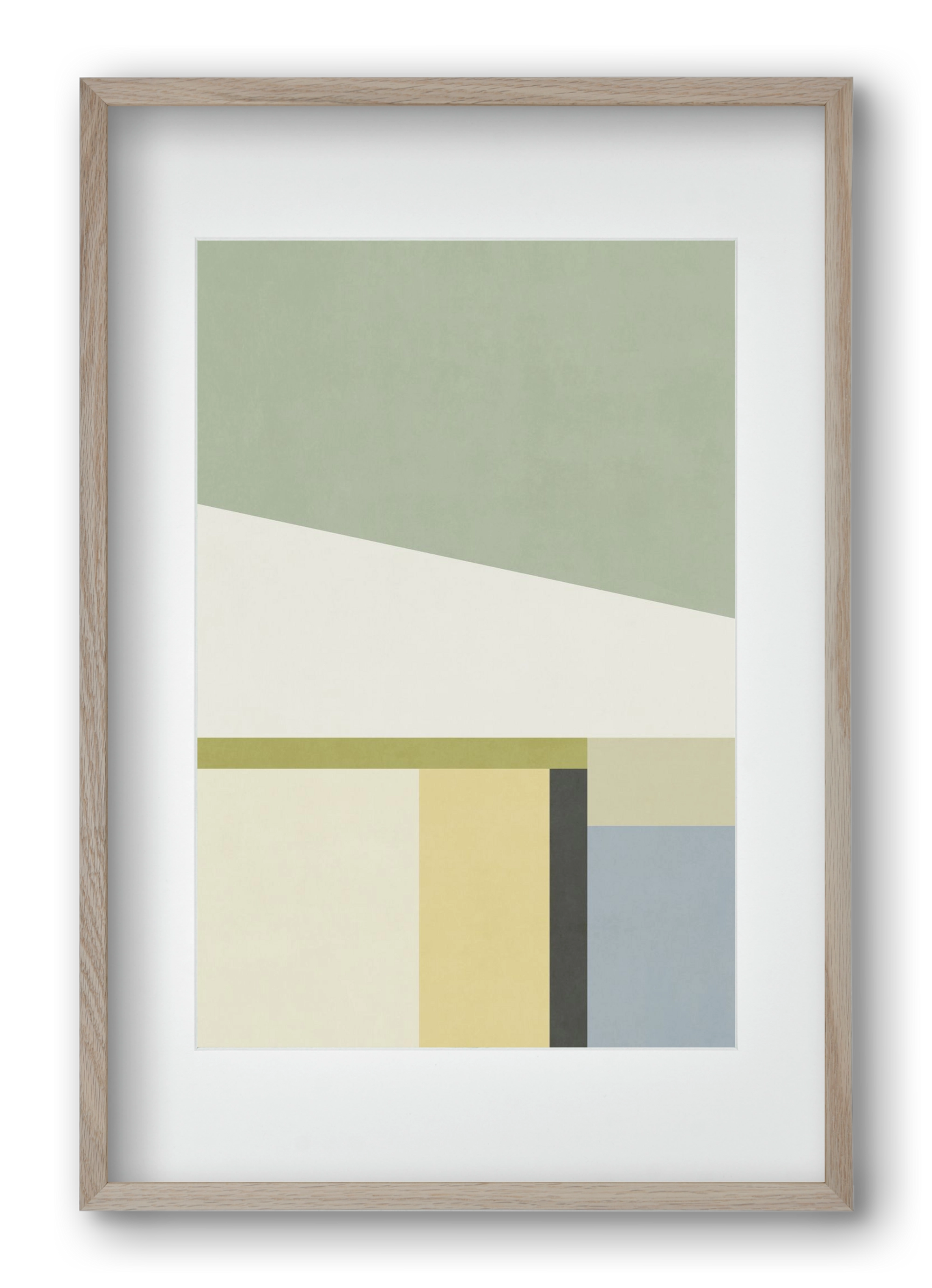 Composition of Geometric Shapes - Gc01, 40x60 cm (30x45 cm), Tölgy keret, paszpartuval