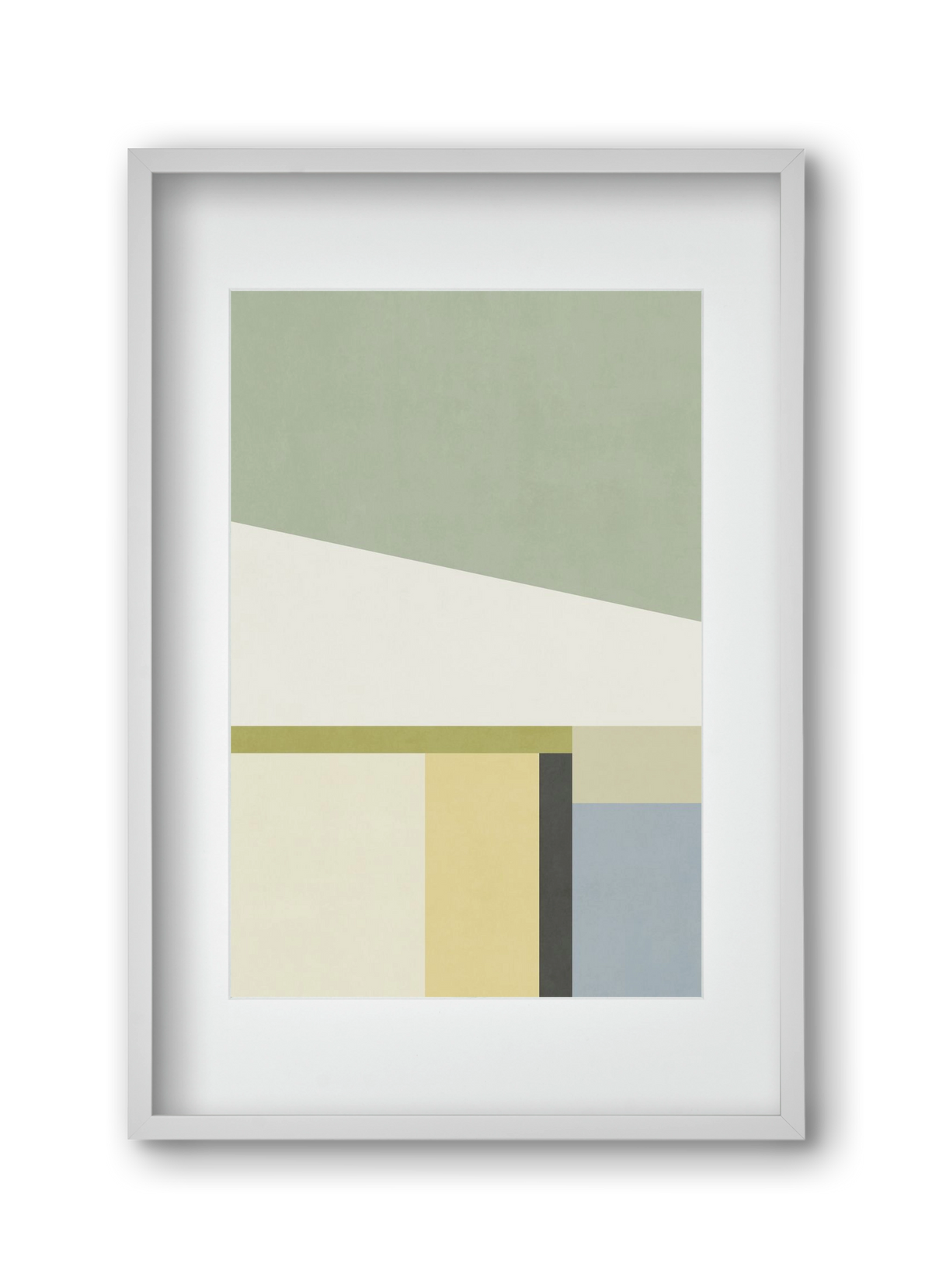 Composition of Geometric Shapes - Gc01, 30x45 cm (20x30 cm), Fehér keret, paszpartuval
