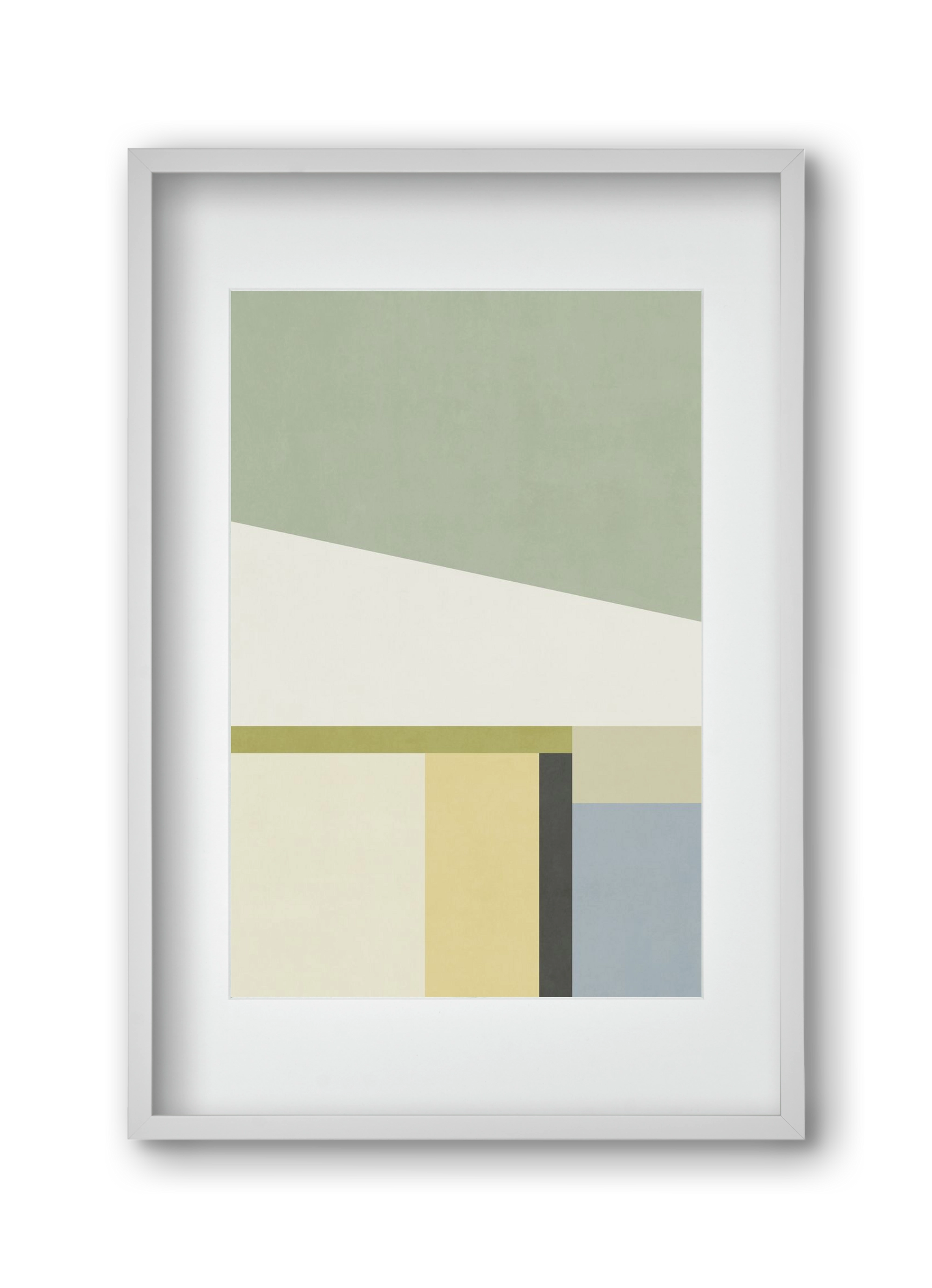 Composition of Geometric Shapes - Gc01, 30x45 cm (20x30 cm), Fehér keret, paszpartuval