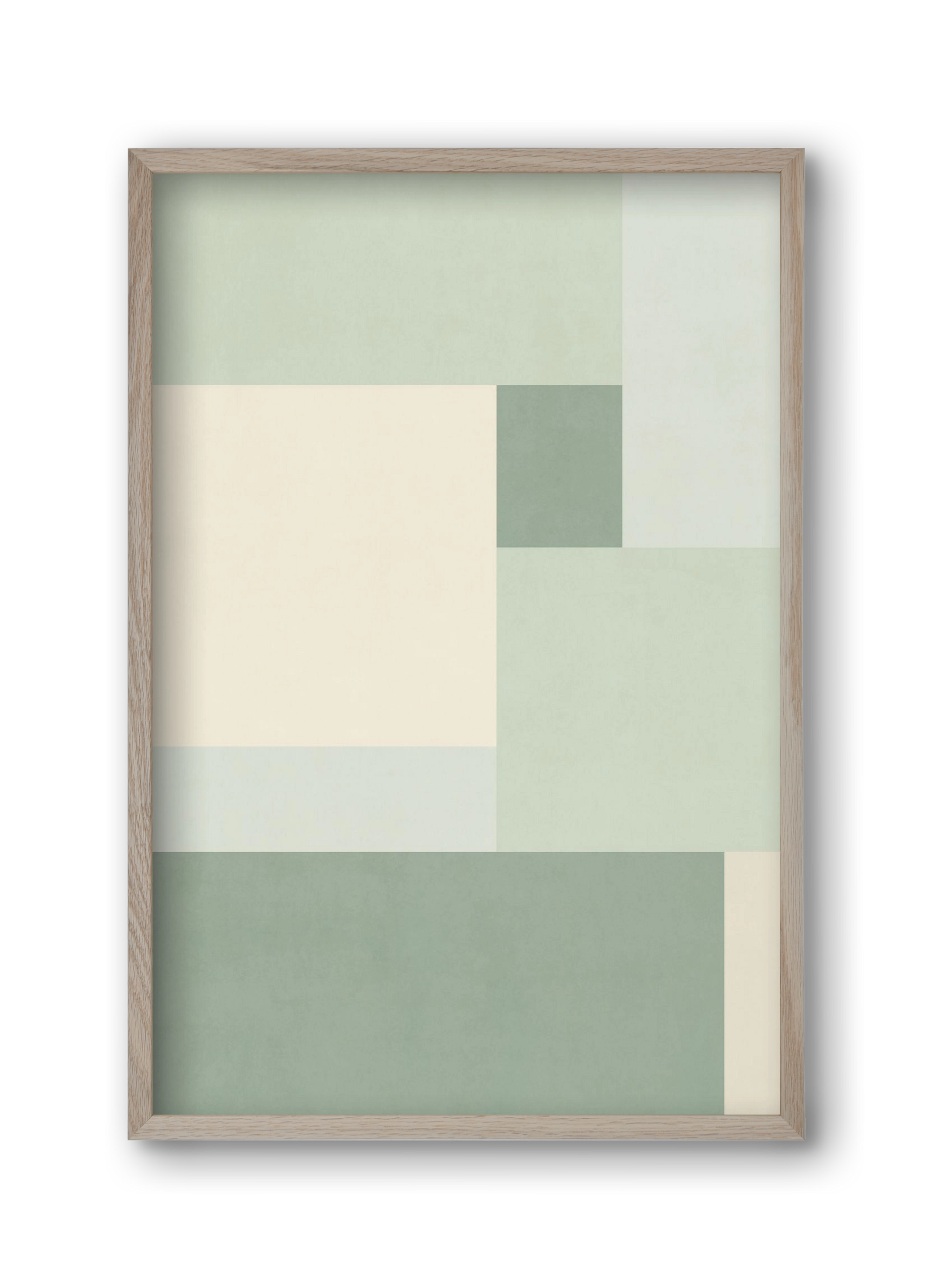 Composition of Geometric Shapes - Vd02, 30x45 cm (30x45 cm), Tölgy keret