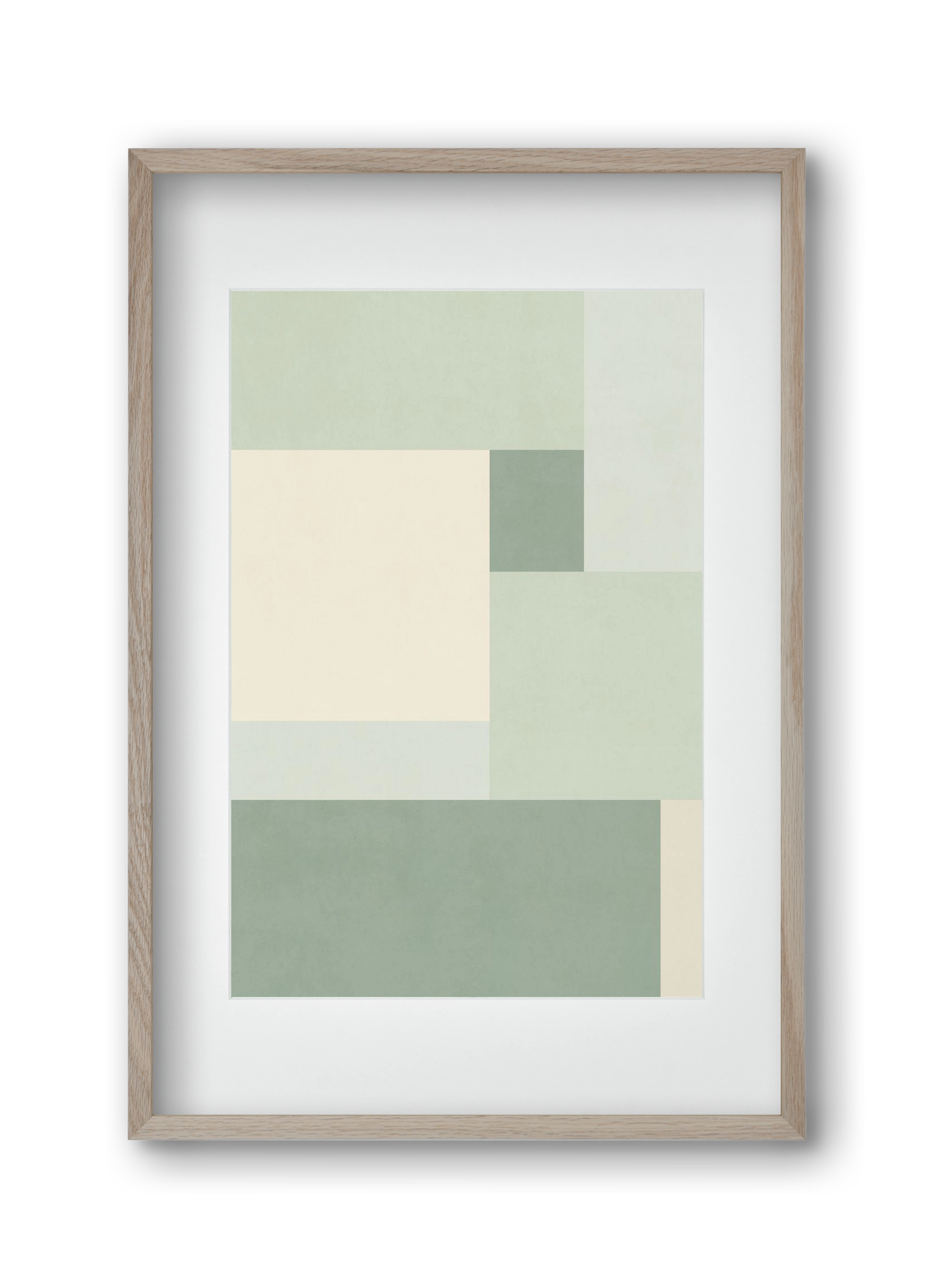 Composition of Geometric Shapes - Vd02, 30x45 cm (20x30 cm), Tölgy keret, paszpartuval