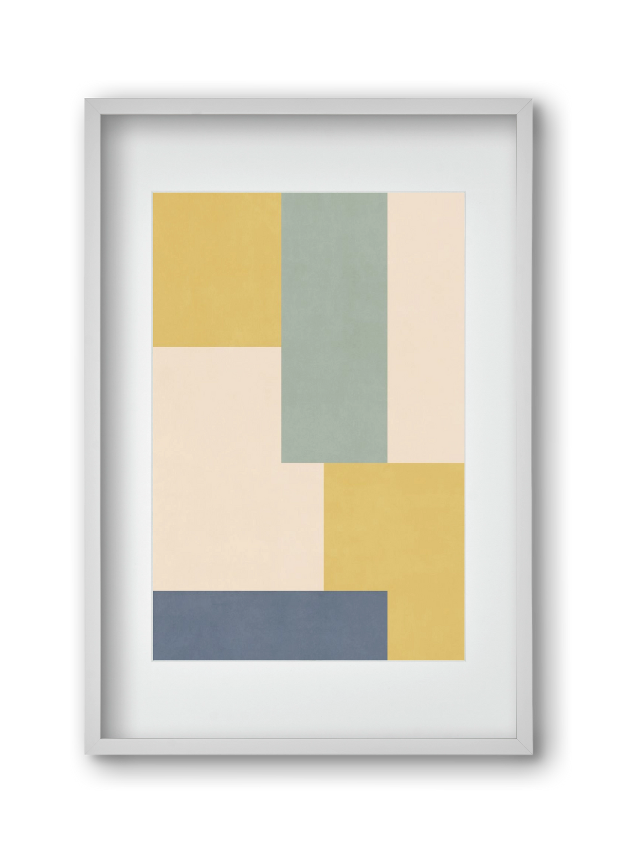 Composition of Geometric Shapes - Yb01, 30x45 cm (20x30 cm), Fehér keret, paszpartuval