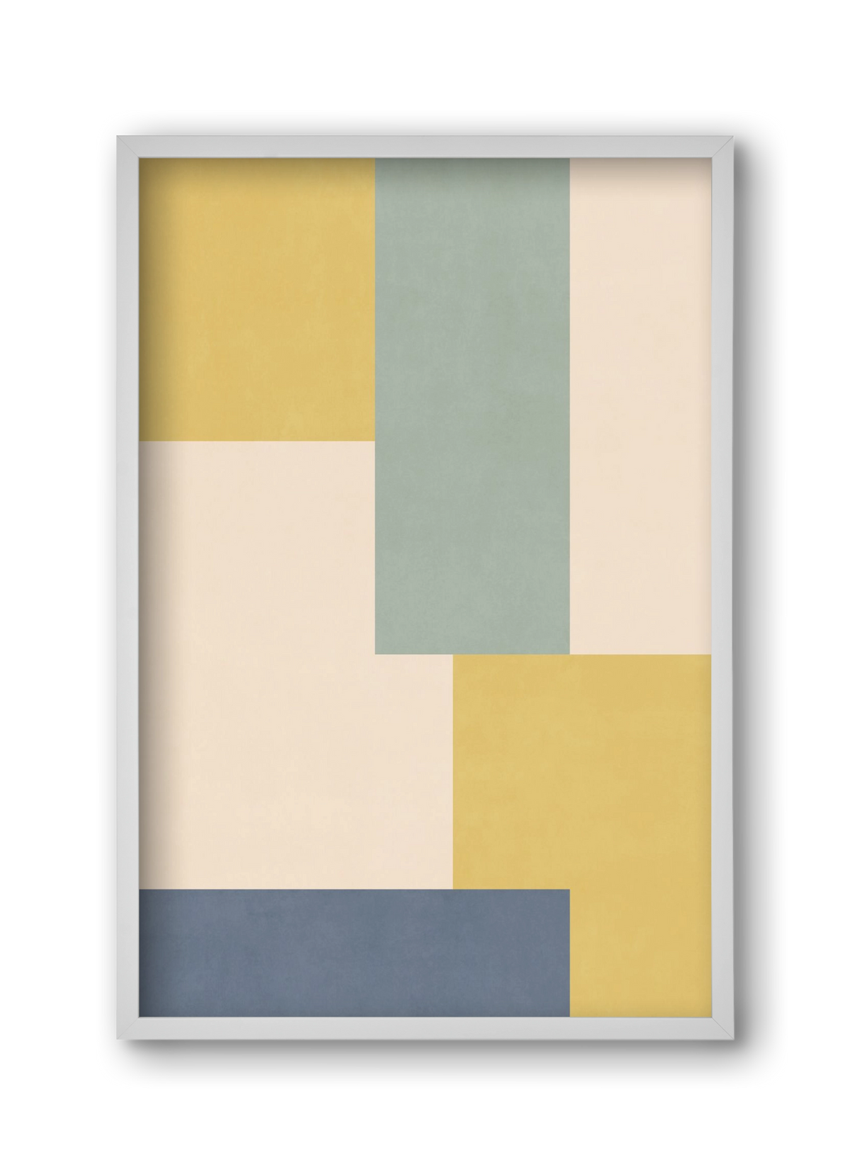 Composition of Geometric Shapes - Yb01, 30x45 cm (30x45 cm), Fehér keret