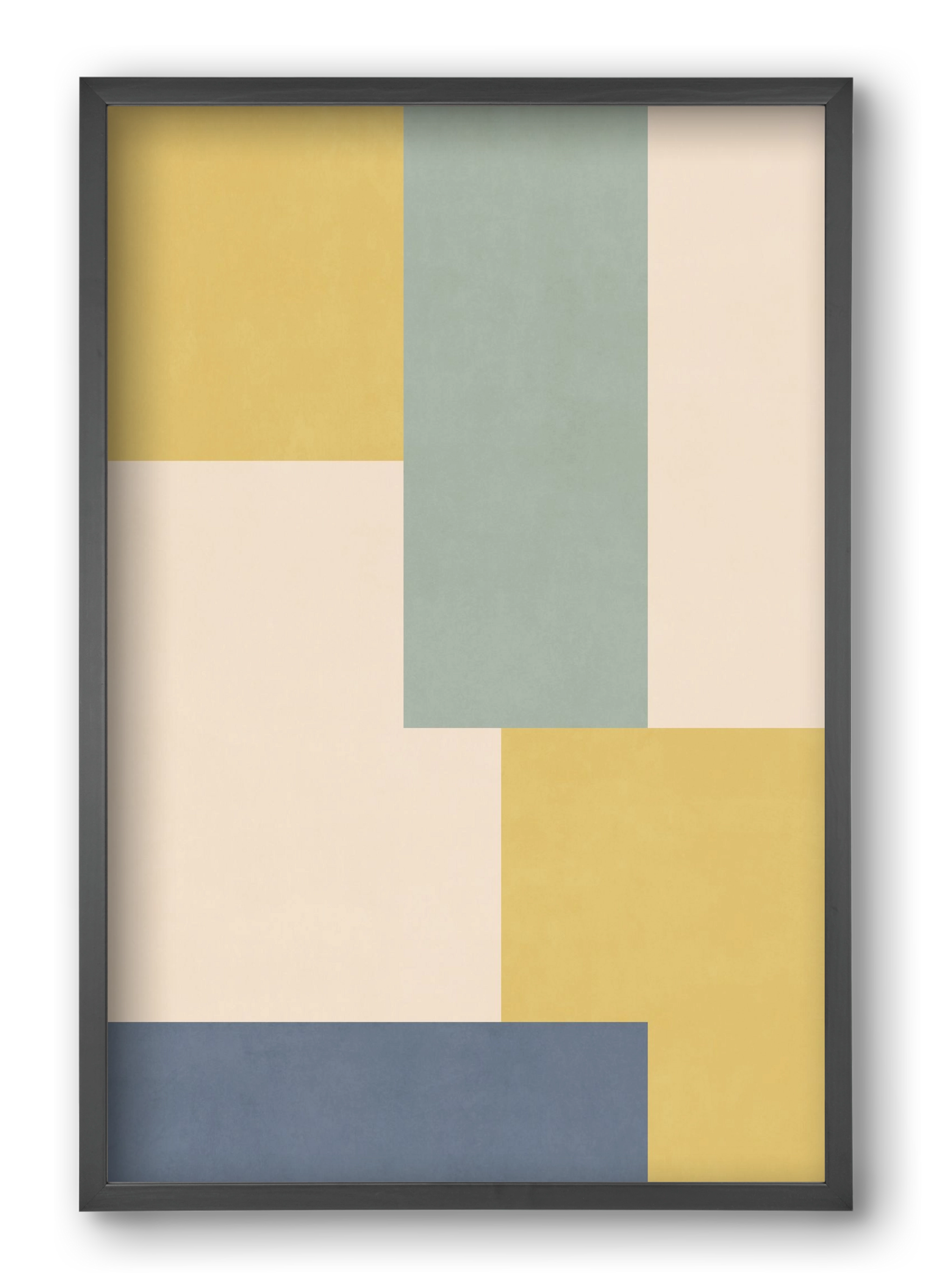 Composition of Geometric Shapes - Yb01, 40x60 cm (40x60 cm), Fekete keret