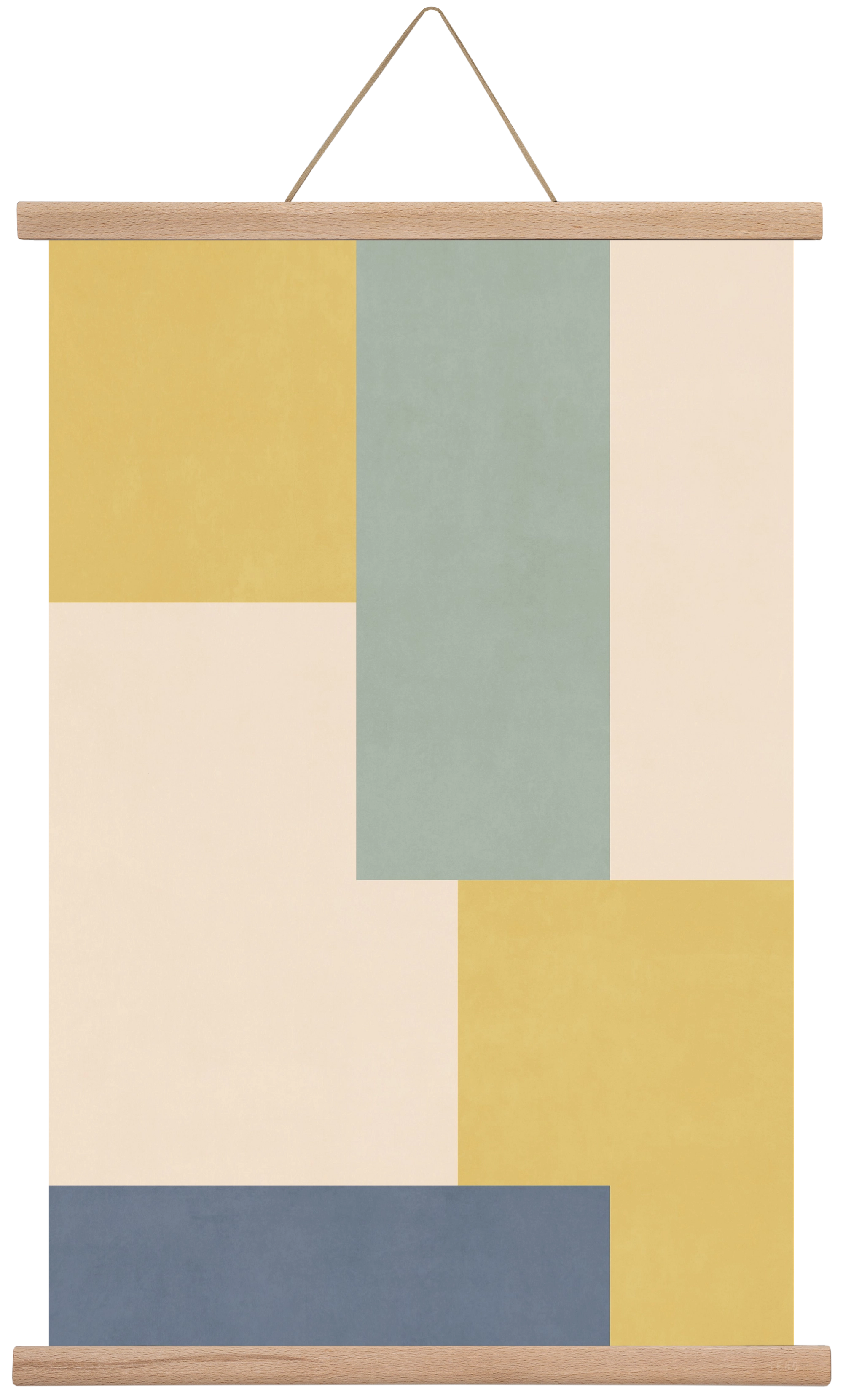 Composition of Geometric Shapes - Yb01, 40x60 cm (40x60 cm), Tölgy akasztó