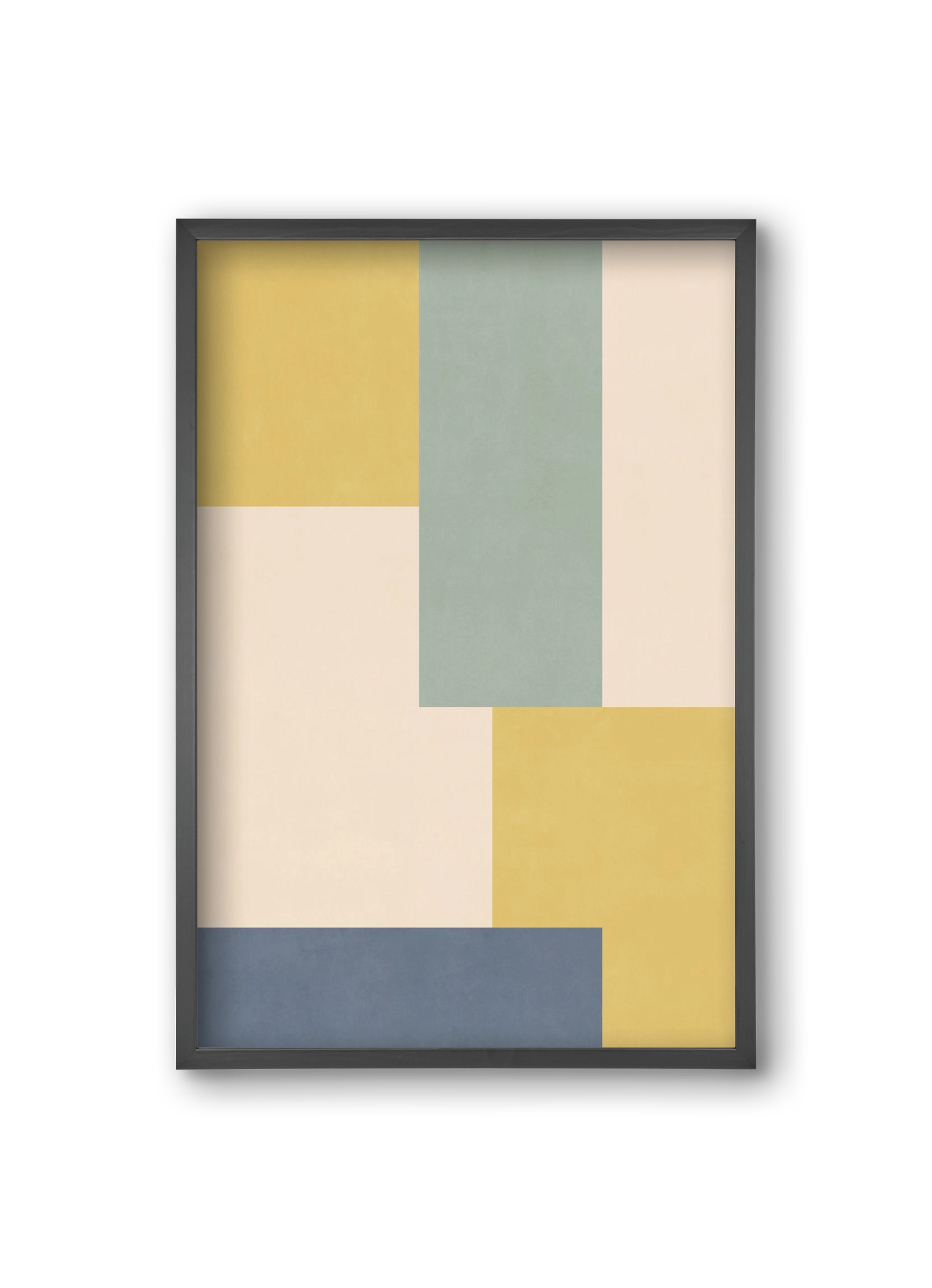 Composition of Geometric Shapes - Yb01, 20x30 cm (20x30 cm), Fekete keret