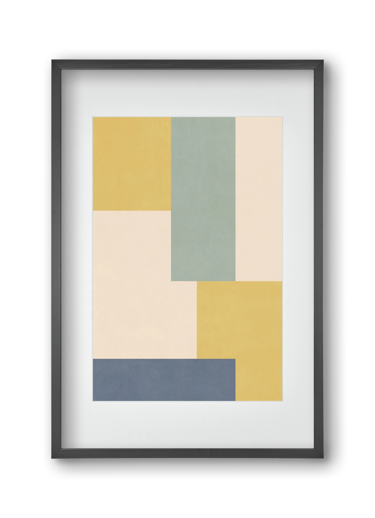 Composition of Geometric Shapes - Yb01, 30x45 cm (20x30 cm), Fekete keret, paszpartuval