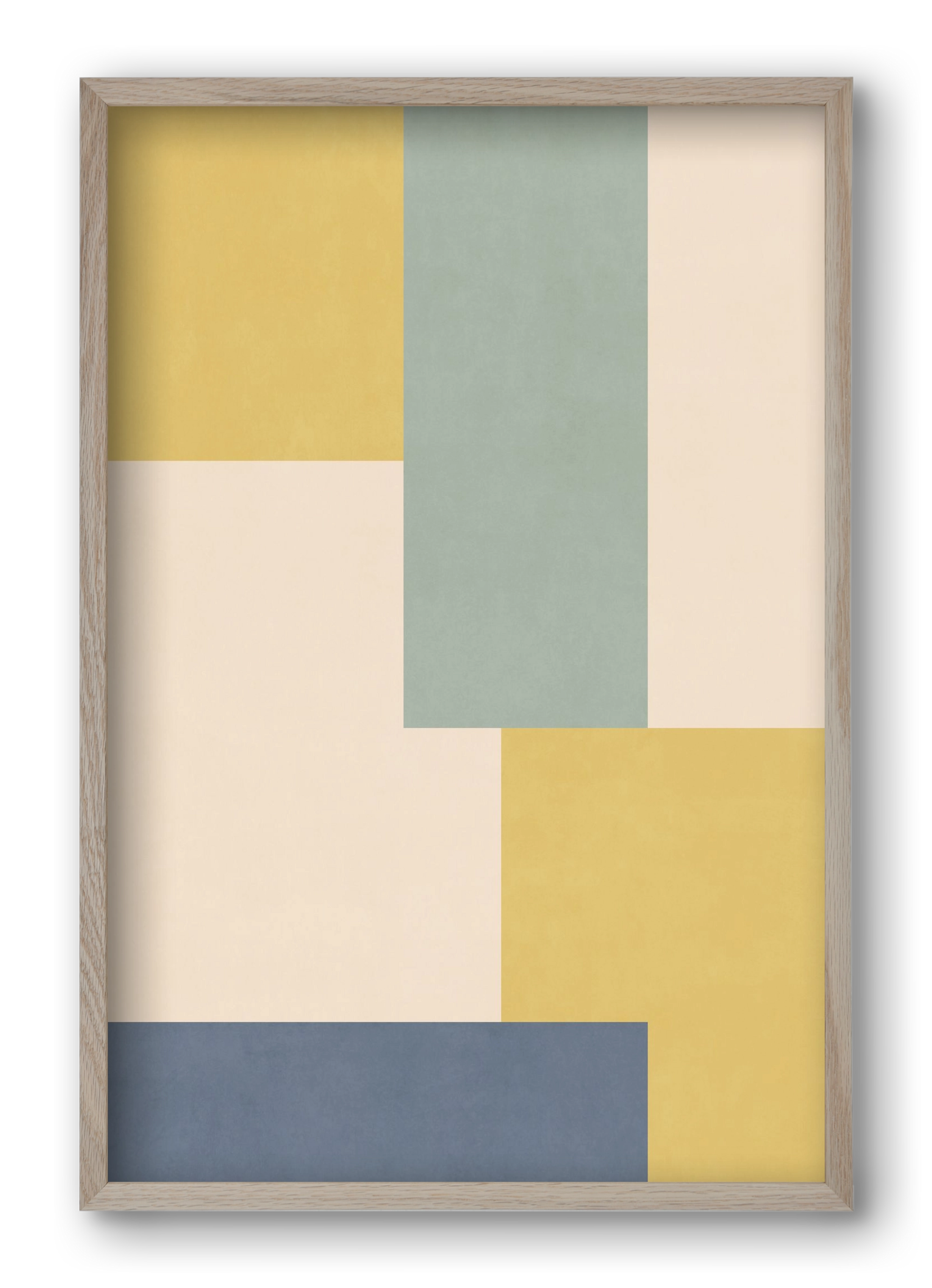 Composition of Geometric Shapes - Yb01, 40x60 cm (40x60 cm), Tölgy keret