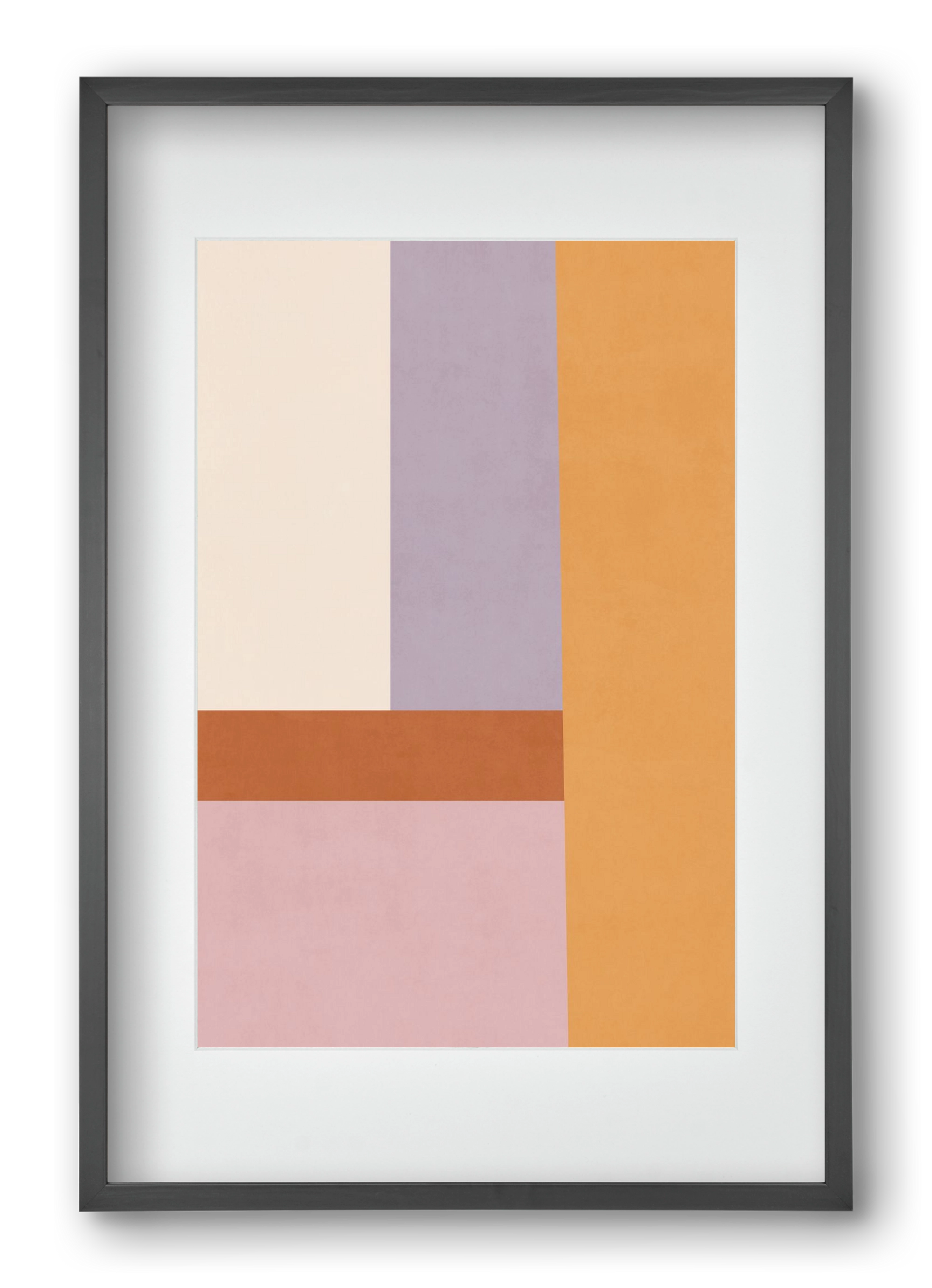 Composition of Geometric Shapes - Tfq02, 40x60 cm (30x45 cm), Fekete keret, paszpartuval